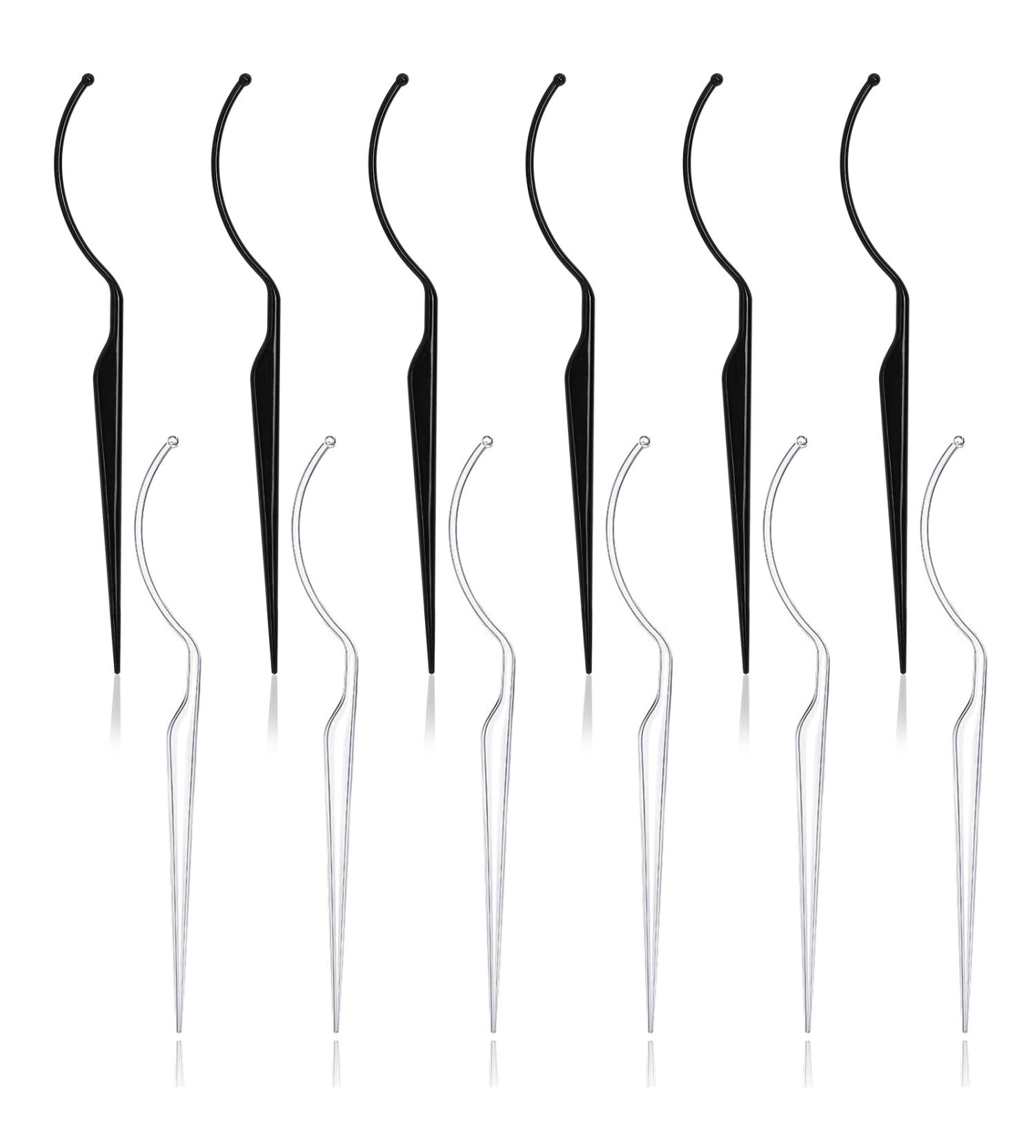 12 Pcs False Eyelashes Display Sticks - 3D Eyelash Extensions Applicator Tool for Easy Try-On & Grafting (Black & Transparent - Buy Online on SooperMarket.com
