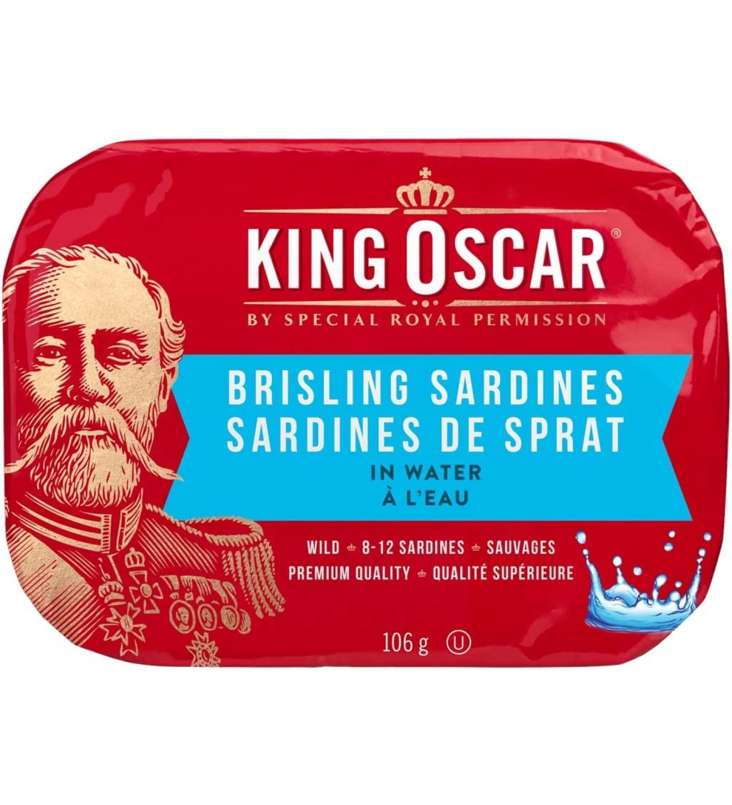 King Oscar Wild-caught Brisling Sardines in Water 106.00 g (Pack of 12) Sardines in Water 106 g (Pack of 12) - Buy Online on SooperMarket.com