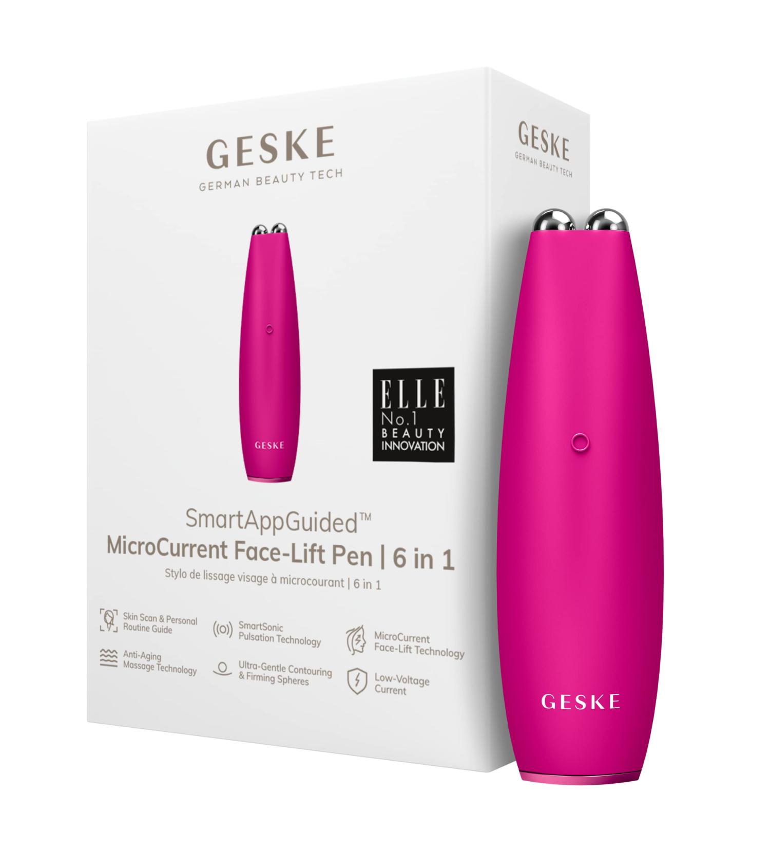 Geske SmartAppGuided Microcurrent Face-Lift Pen | 6-in-1 Anti-Aging Skincare Tool for Wrinkle-Free Young Skin | International Shipping Available - Buy Online on SooperMarket.com