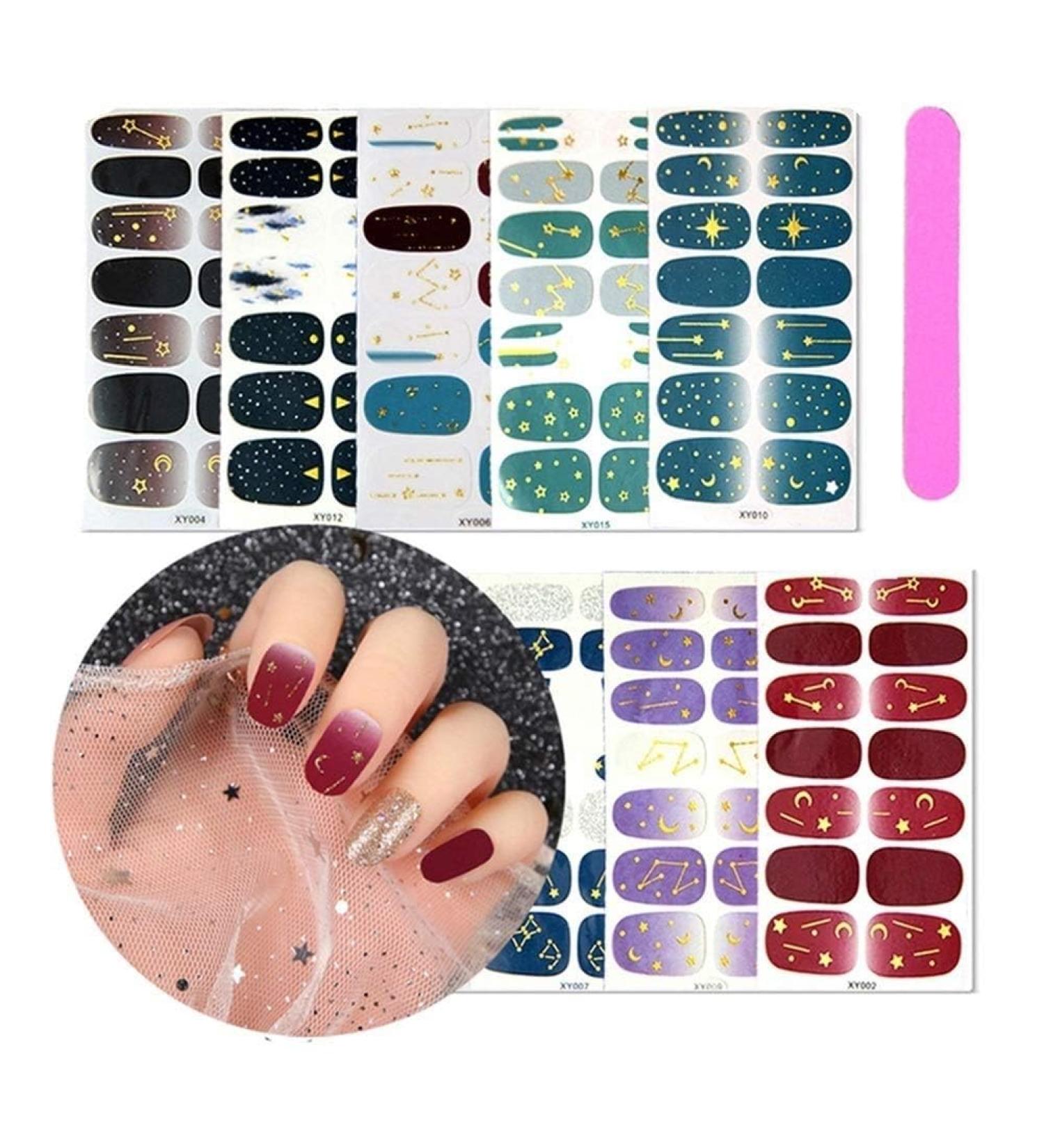 Kalolary Nail Sticker & Nail File Set - Self-Adhesive Nail Art Design for Stunning Manicures | International Shipping - Buy Online on SooperMarket.com