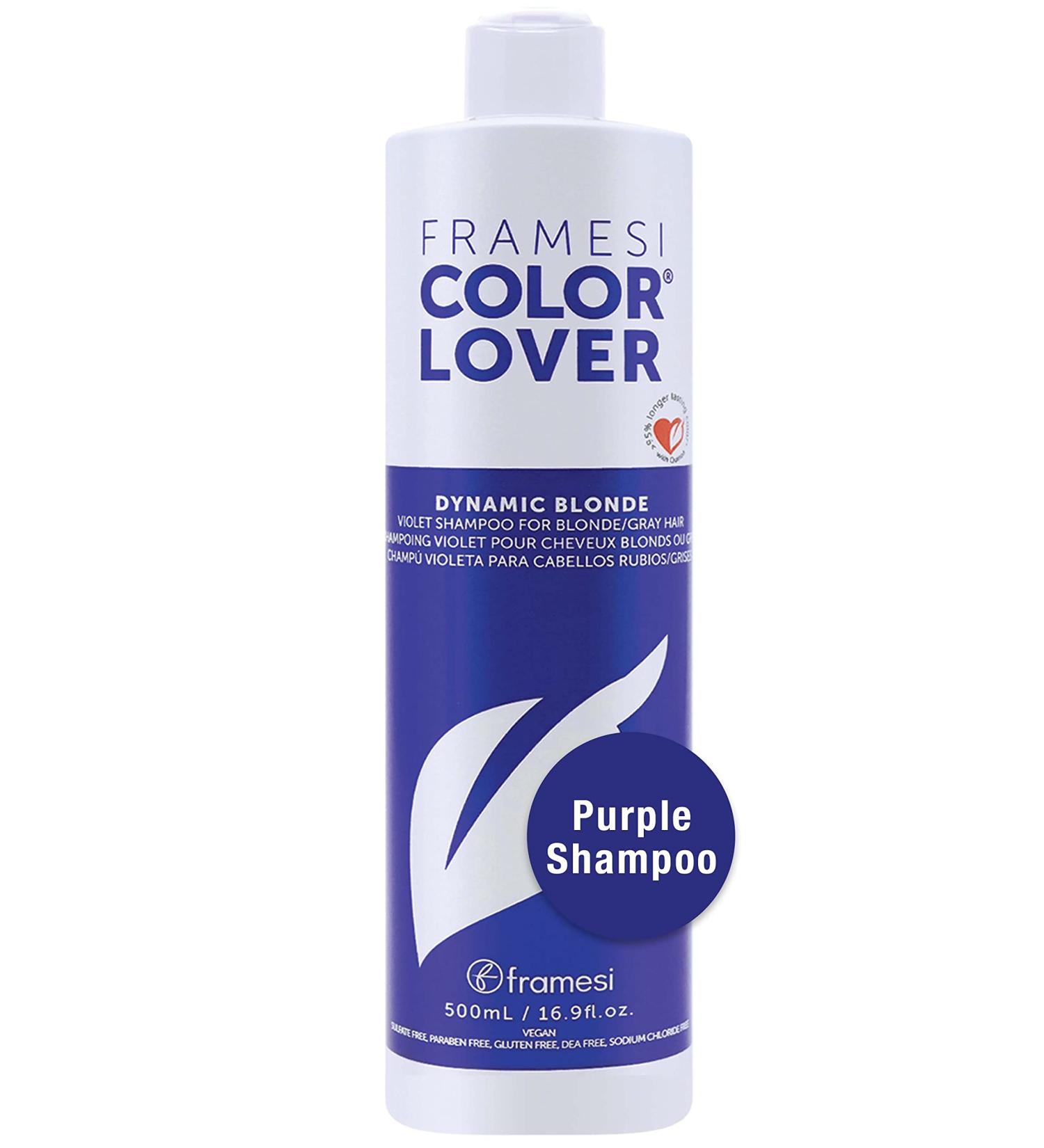 Framesi Color Lover Dynamic Blonde Purple Shampoo - Sulfate Free Shampoo for Color Treated Hair - 16.91 Fl Oz - Buy Online on SooperMarket.com