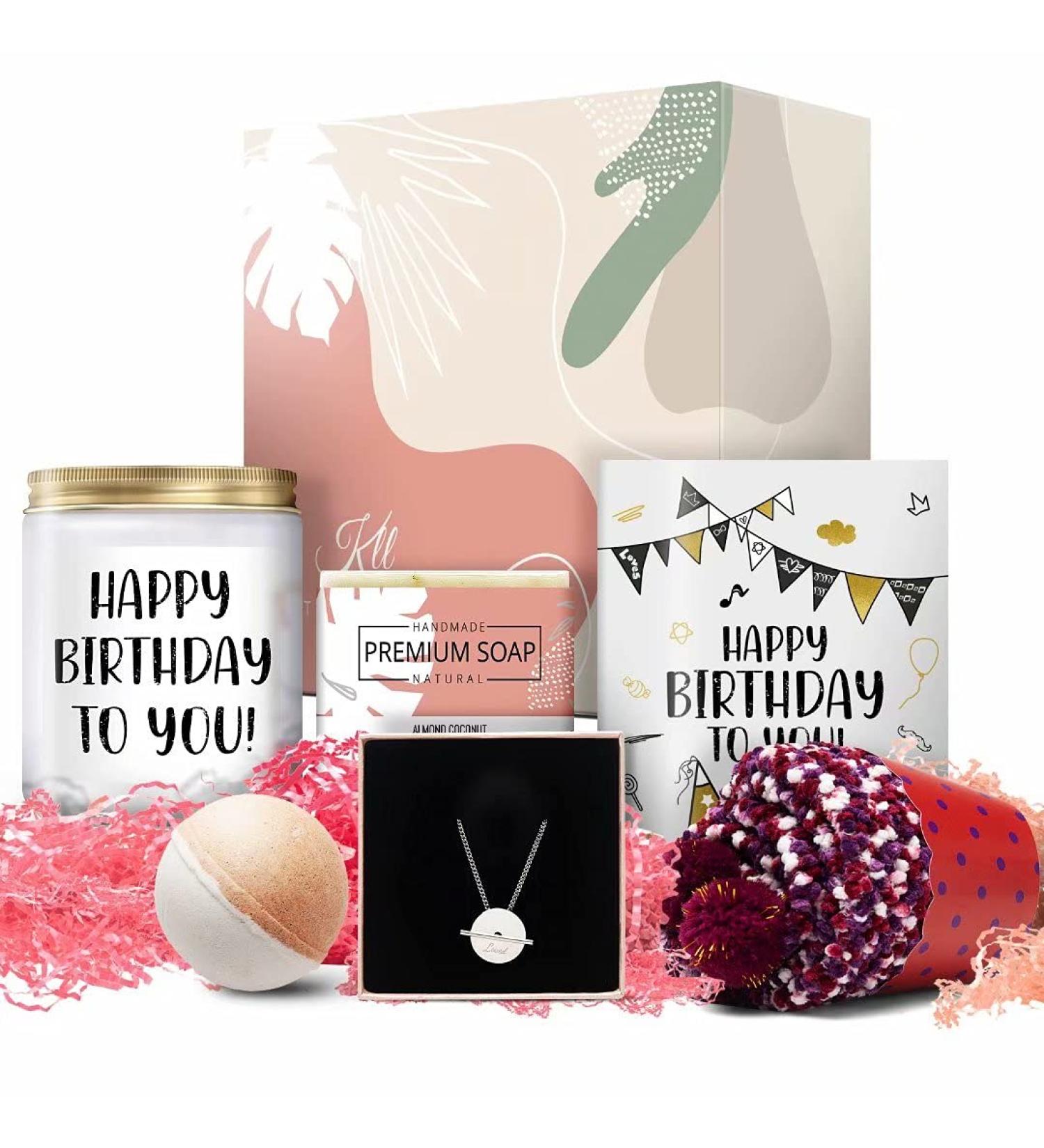 Spa Gift Box Basket for Women - Birthday Relaxation Set for Mom, Sister, Wife - 6PCS Care Package Present - Ideal Gift for Girlfriend, Bestie, Coworker - Buy Online on SooperMarket.com