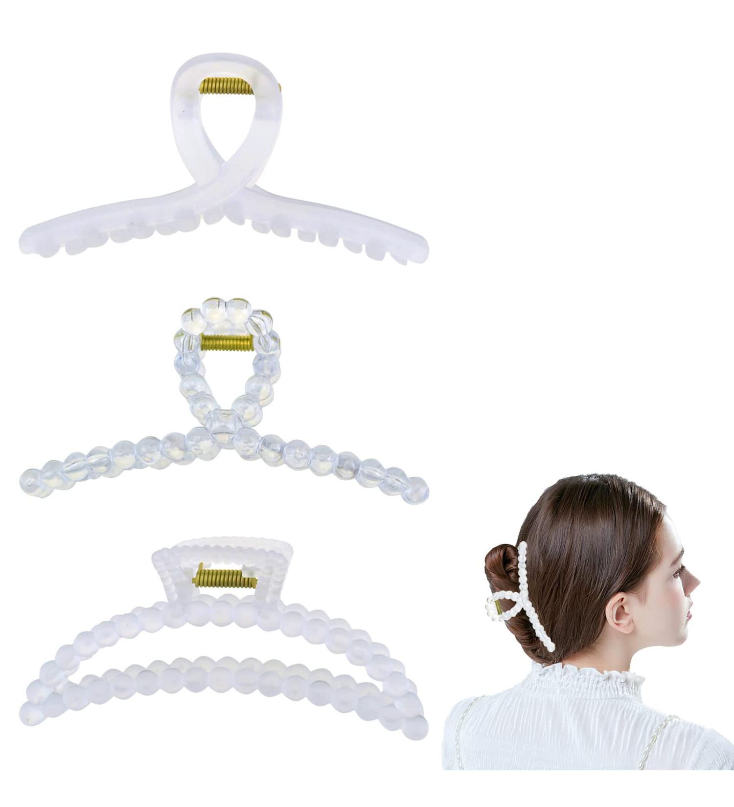 3 Pack Nonslip Matte Clear Hair Claw Clips for Thick Hair - Strong Hold Jaw Hair Clamps for Women - Buy Online on SooperMarket.com