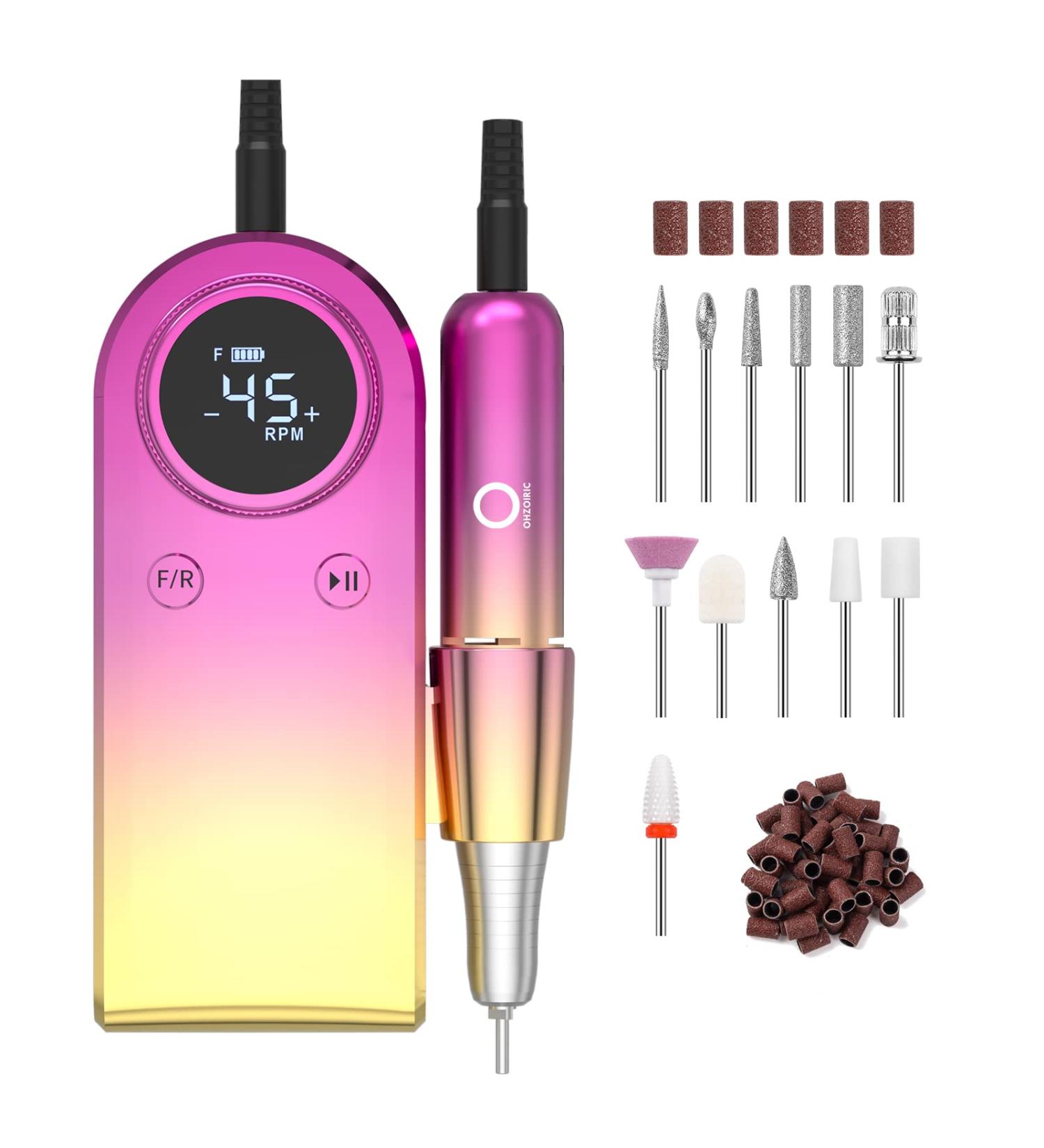 OHZOIRIC Electric Nail Drill 45000RPM - Professional Portable Nail File Kit for Manicure, Pedicure, Acrylic & Gel Nails - High-Speed Nail Drill for Home & Salon Use - Buy Online on SooperMarket.com