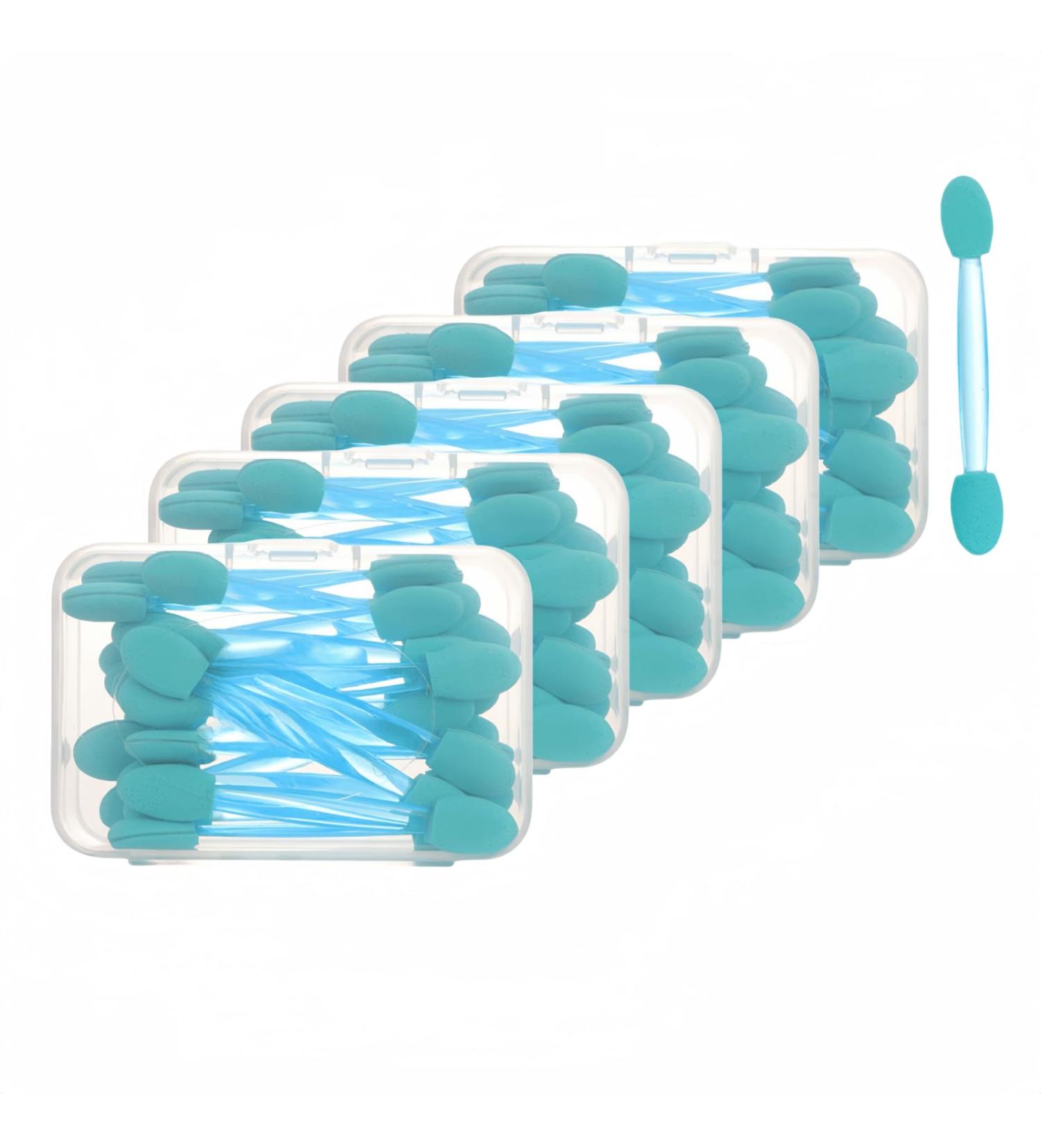 Buy 5 Packs of 100PCS Professional Double Head Eyeshadow Brushes - Multicolor Disposable Makeup Tools (Blue) - Fast International Shipping - Buy Online on SooperMarket.com