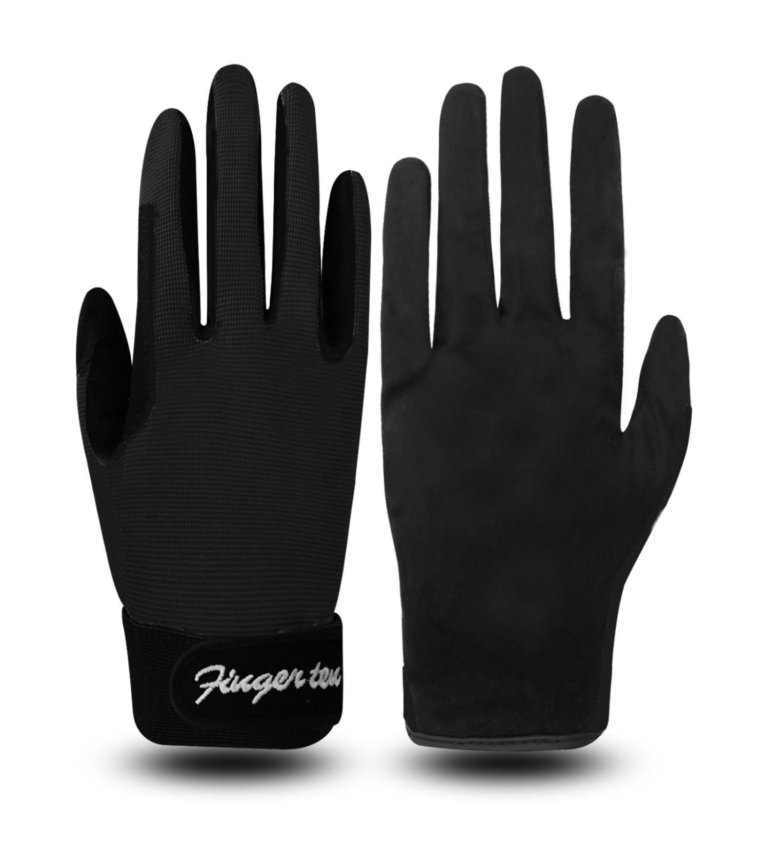 Finger Ten Children's Riding Gloves - Durable Cycling Gloves for Boys & Girls (Ages 5-13) - Black - Buy Online on SooperMarket.com