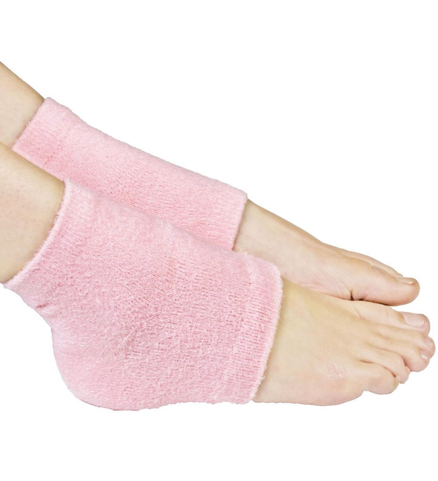 Shop Spa Ventilated Moisturizing Socks | Heel Cuff & Breathable Blue Flower Design for Men & Women | Perfect Moisturizing Spa Set - Buy Online on SooperMarket.com