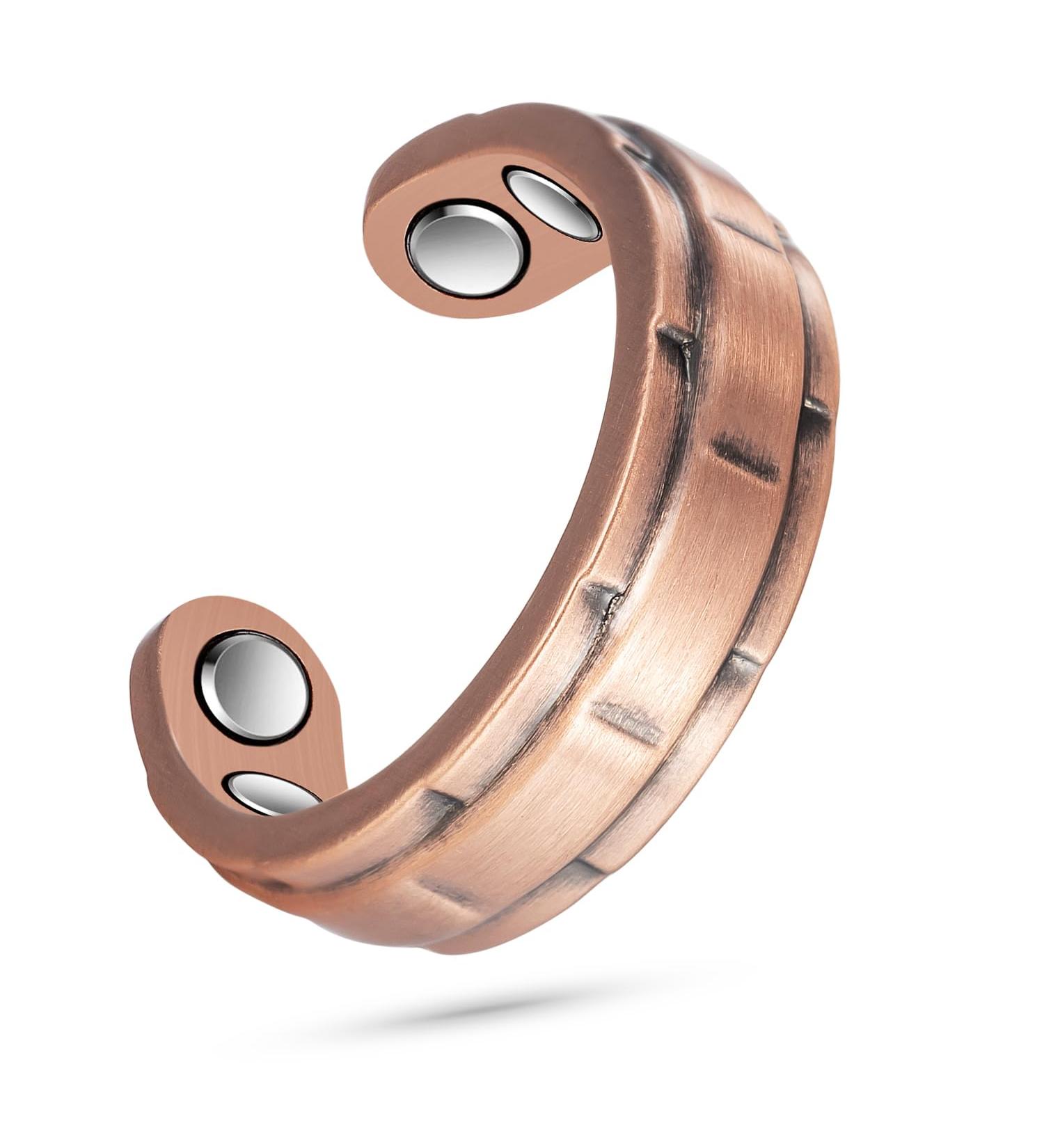EnerCoppeX Copper Magnetic Ring for Women Lymphatic Drainage Adjustable Ring 3500 Gauss Magnet (CPR-0114Q) - Buy Online on SooperMarket.com