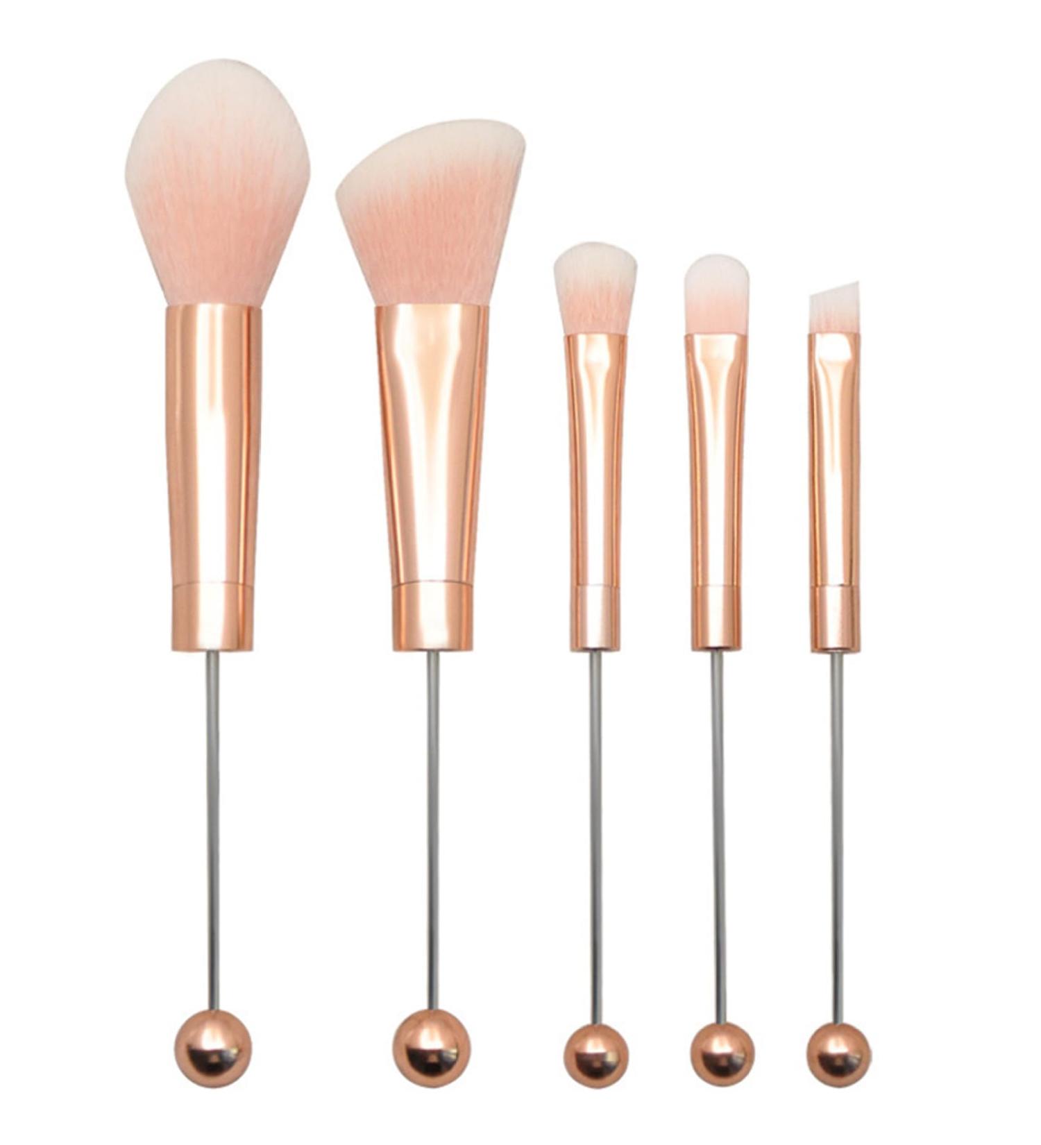 Makeup Brush Set for Women Beaded Rose Gold DIY Faux Fiber Make Up Brushes for Eyeshadow Concealer Eyebrow Foundation Contour Makeup Supplies - Buy Online on SooperMarket.com