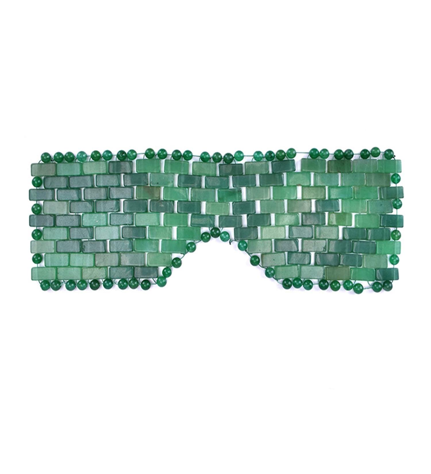 Pure Handmade Natural Rose Quartz & Green Aventurine Jade Eye Mask | Healing Stone Skin Care Tool - Buy Online on SooperMarket.com
