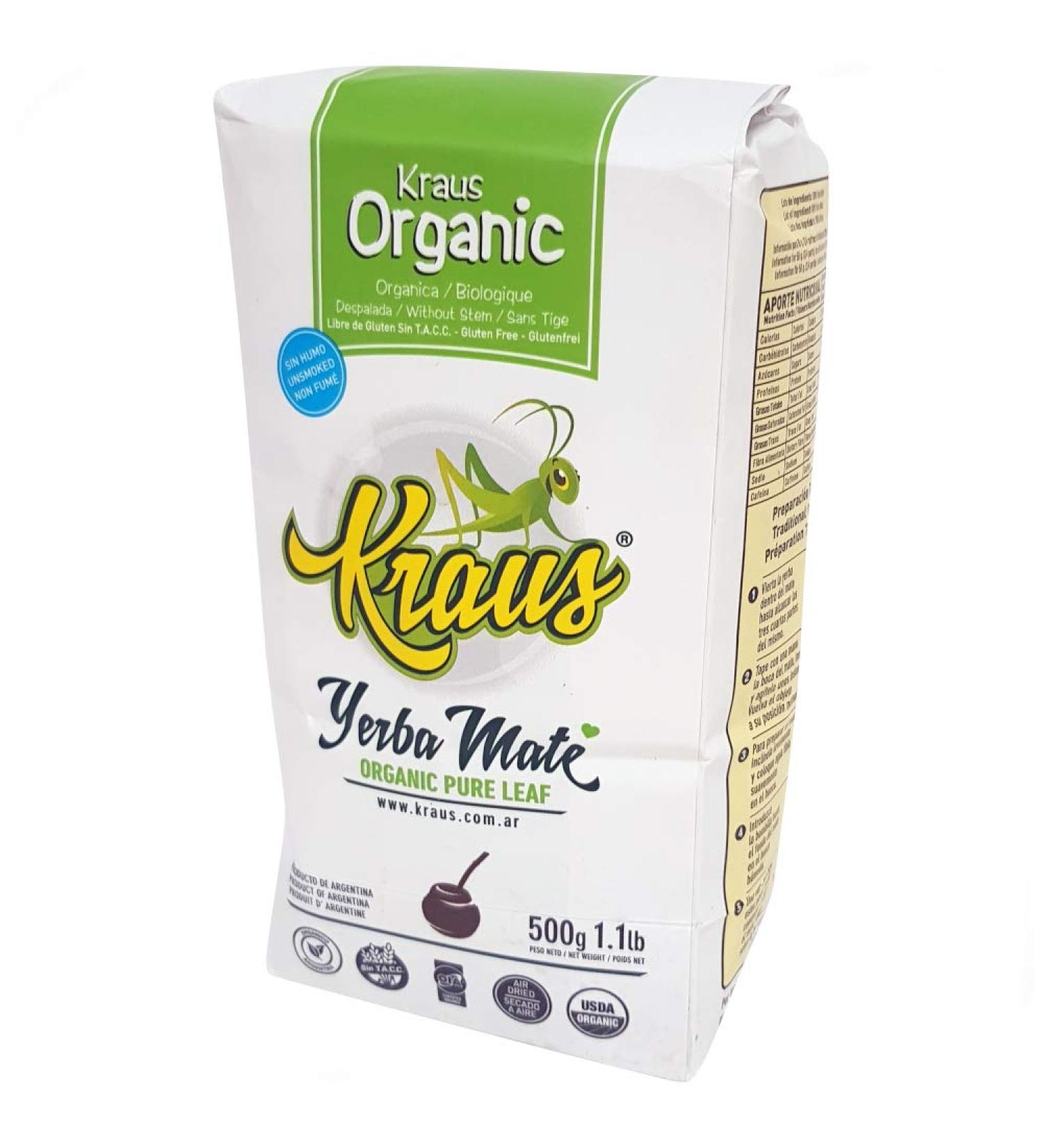 Yerba Mate Kraus Pure Leaf Organic (2x500gr)