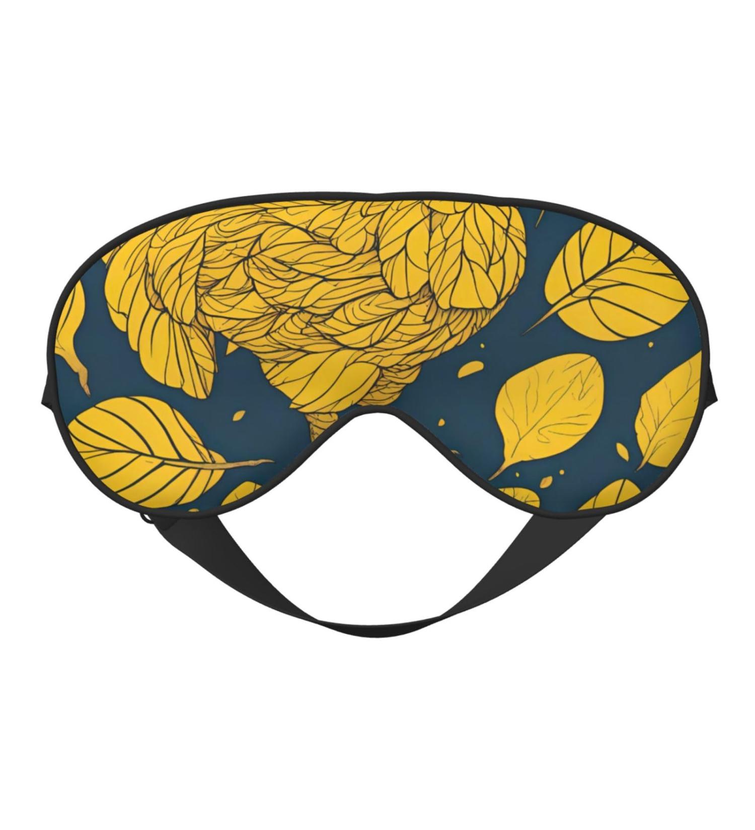 Yellow Leaves Chicken Soft Sleep Eye Mask - Breathable Female Eye Patch for Travel & Relaxation - Buy Online on SooperMarket.com