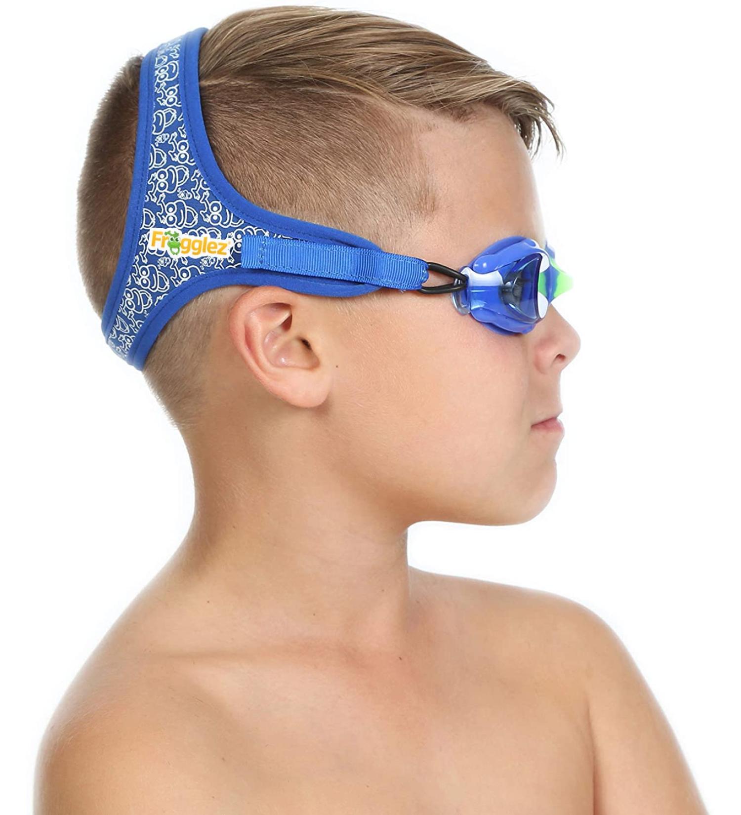 Frogglez Anti-Fog Kids Swimming Goggles | Ages 3-10 | Recommended by Olympic Swimmers | Premium Strap | Blue Frog - Buy Online on SooperMarket.com