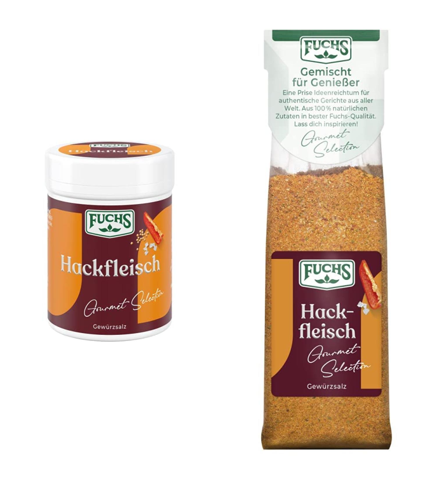 Fox Minced Meat Spice Salt - Seasoning for Meatballs & Vegan Dishes - 2x Practical Can & Refill Bag - Buy Online on SooperMarket.com