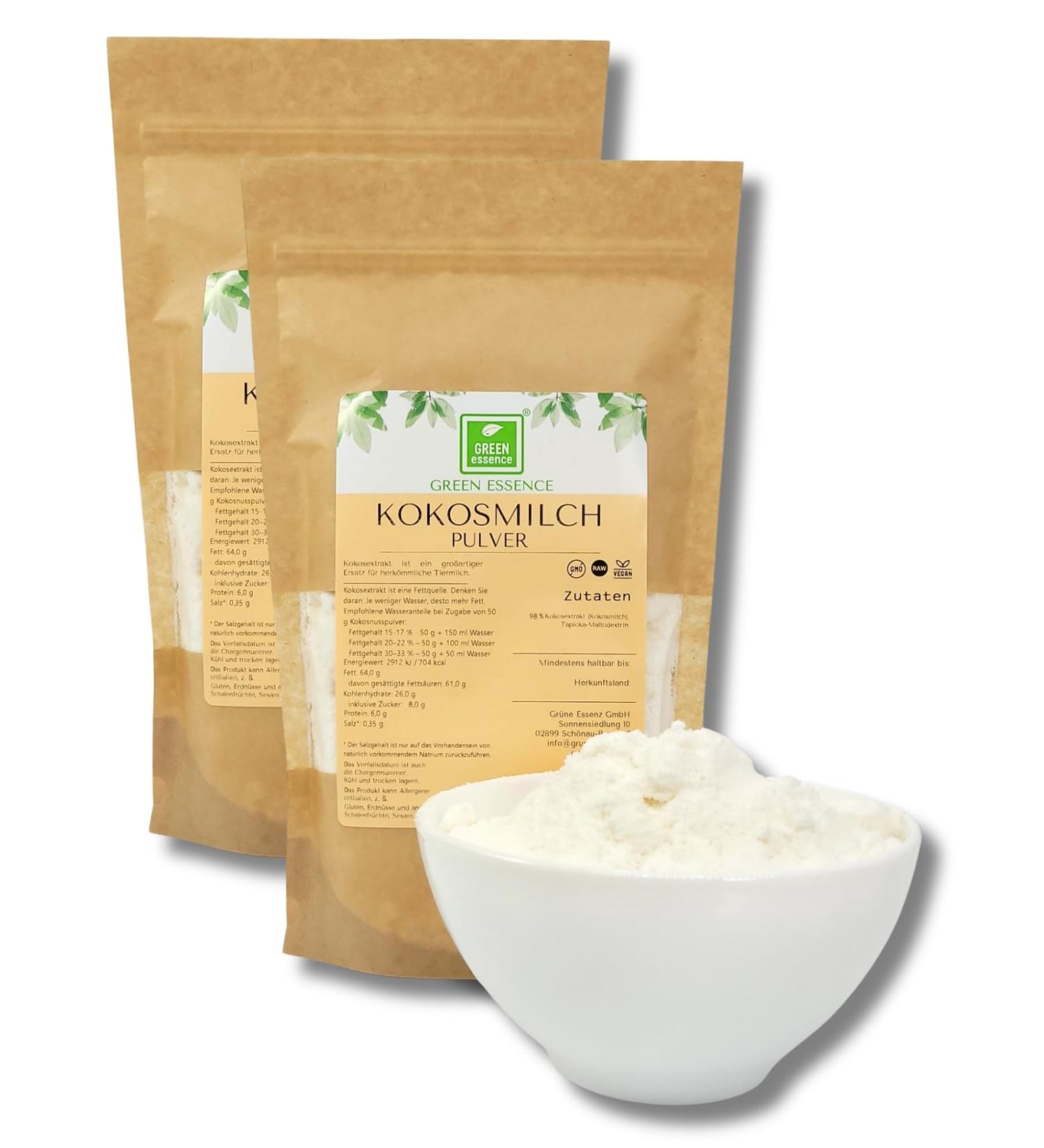 Coconut Milk Powder 1000g - Vegan Protein Powder for Dairy-Free Drinks | Green Essence - Sugar-Free & Dried Coconut Milk - Buy Online on SooperMarket.com
