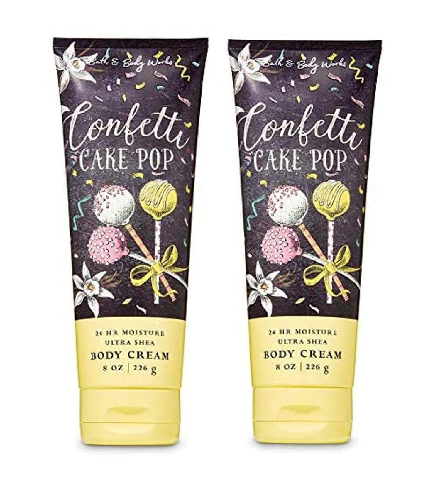 Bath and Body Works 2 Pack Ultra Shea Body Cream 8 Oz. (Confetti Cake Pop)