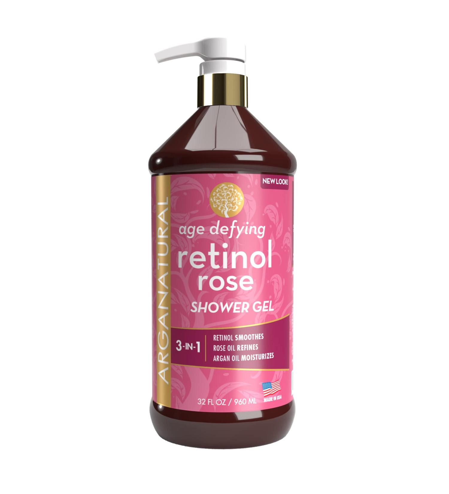 Arganatural Retinol Shower Gel 32oz - Nourishing Body Wash with Argan Oil for Radiant Skin - Anti-Aging Formula for All Skin Types - Pack of 1 - Buy Online on SooperMarket.com