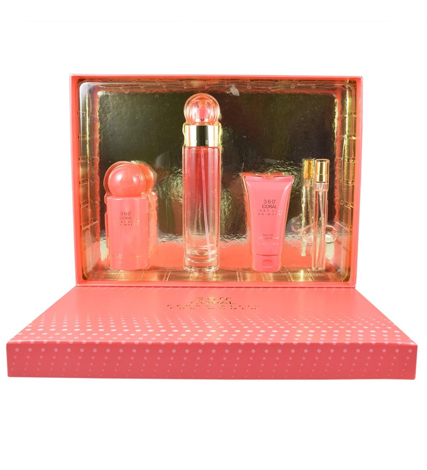 Perry Ellis Fragrances 4 Piece 360 for Women Gift Set Coral Coral 3.4 Fl Oz (Pack of 1)