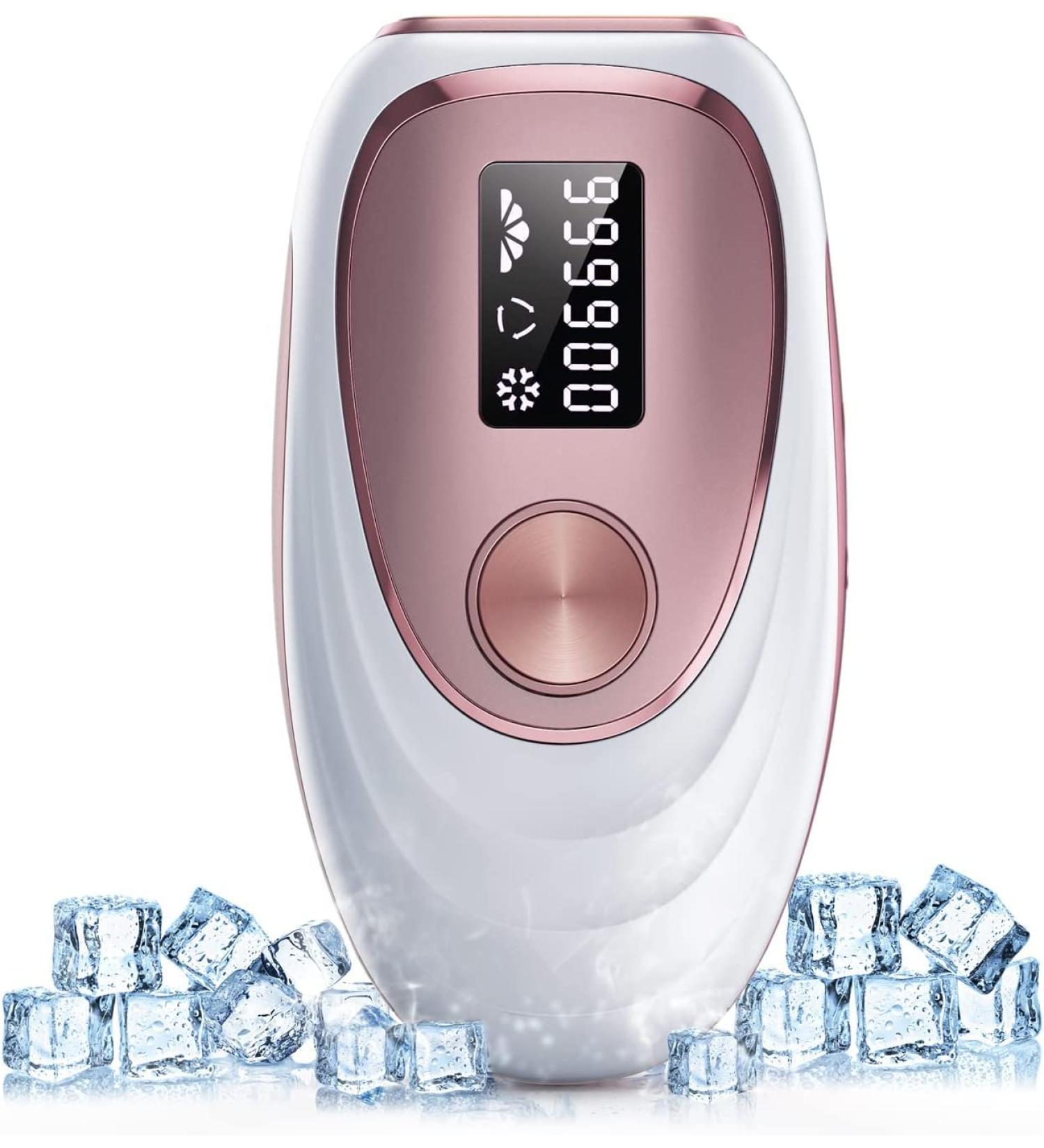 ZKMAGIC IPL Laser Hair Removal Device - Ice Cooling, Painless & Long Lasting with 5 Levels & 999,900 Flashes - Full Body Use (Gold) - Buy Online on SooperMarket.com
