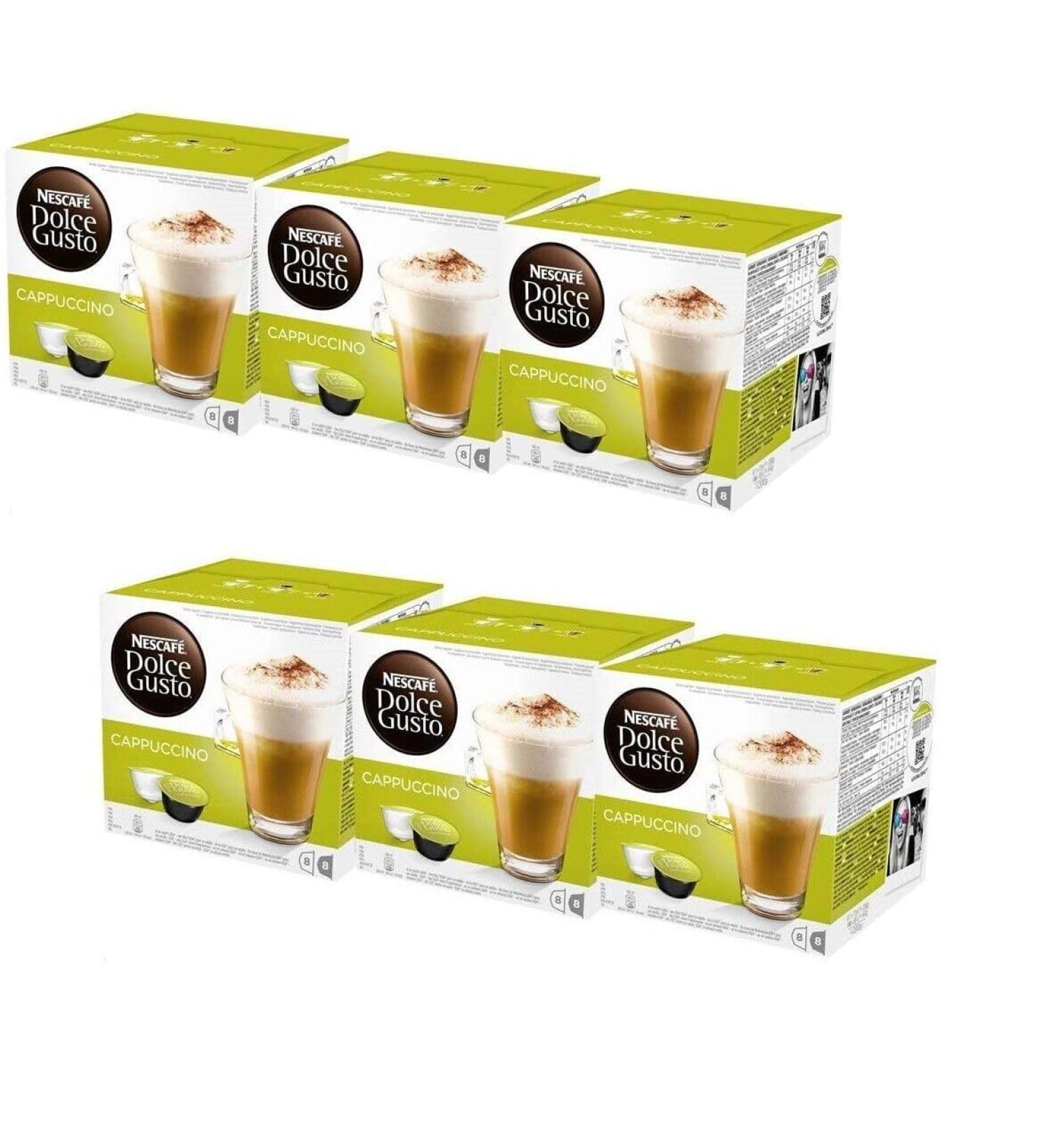 Dolce Gusto Cappuccino Coffee Pods 16 Capsules (Pack of 6 - Total 96 Capsules ) 48 Drinks - Buy Online on SooperMarket.com