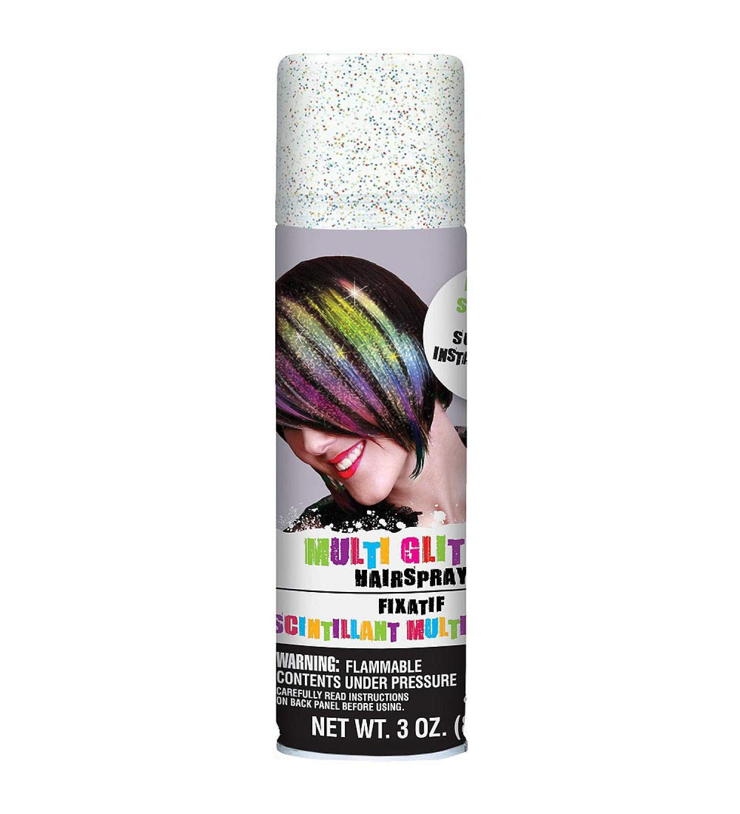 Multicolor Glitter Hair Spray Color - 3 oz. (1 Count) - Instantly Transforms Your Look Ideal for Parties & Cosplay Multicolor 3 Ounce (Pack of 1)