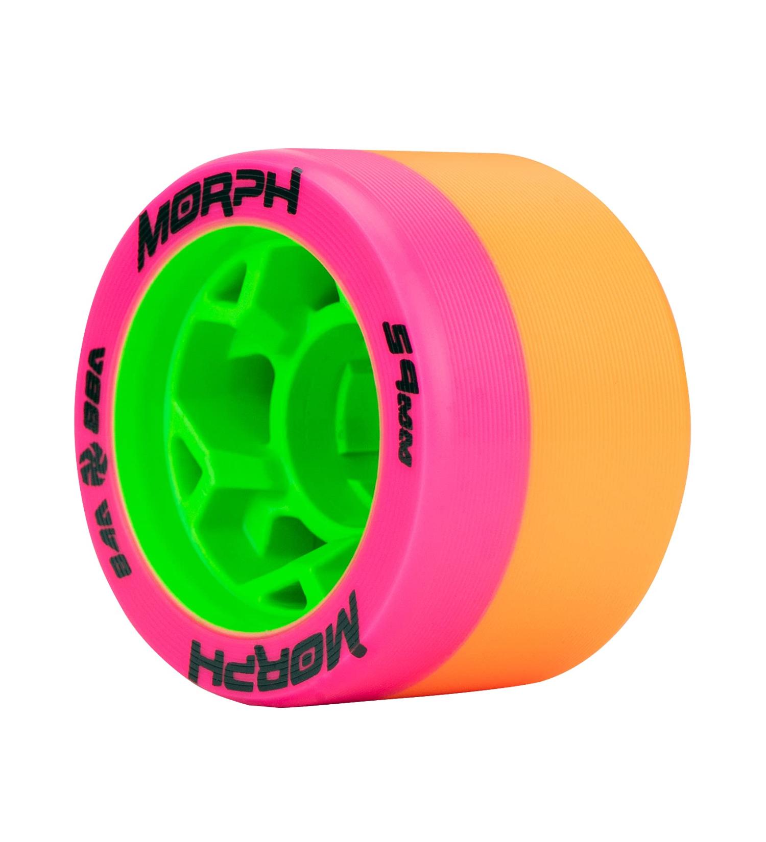 Reckless Radar Morph Roller Skate Wheels - 4 Pack 38mm x 59mm Dual-Hardness Magenta/Orange - Buy Online on SooperMarket.com