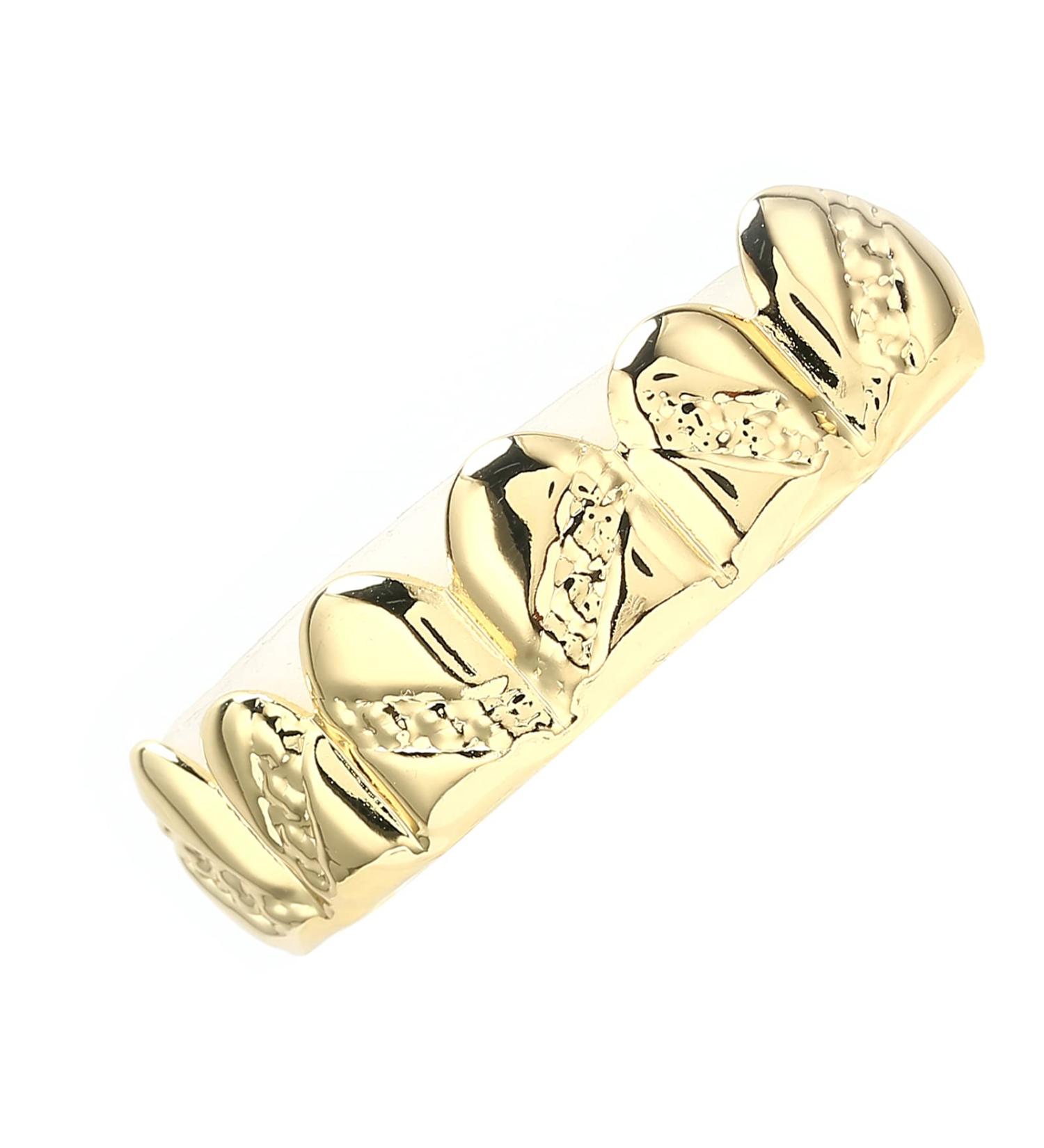 Metal Teeth Brace Portable Stable and Firm Light Weight Easy To Wear Hip Hop Brace for Men and Women for Upper Teeth for Most Tooth Sizes(Gold) - Buy Online on SooperMarket.com