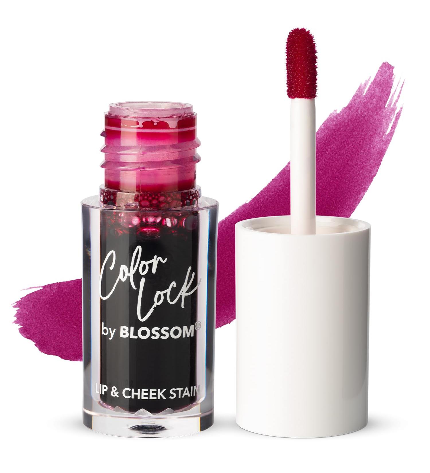 Blossom Color Lock Hydrating Lip Stain & Tint - Longlasting Smudgeproof Transfer Proof - Buildable for Lips & Cheeks - Made in USA - Wine Stained - 0.14 fl oz/4ml - Buy Online on SooperMarket.com