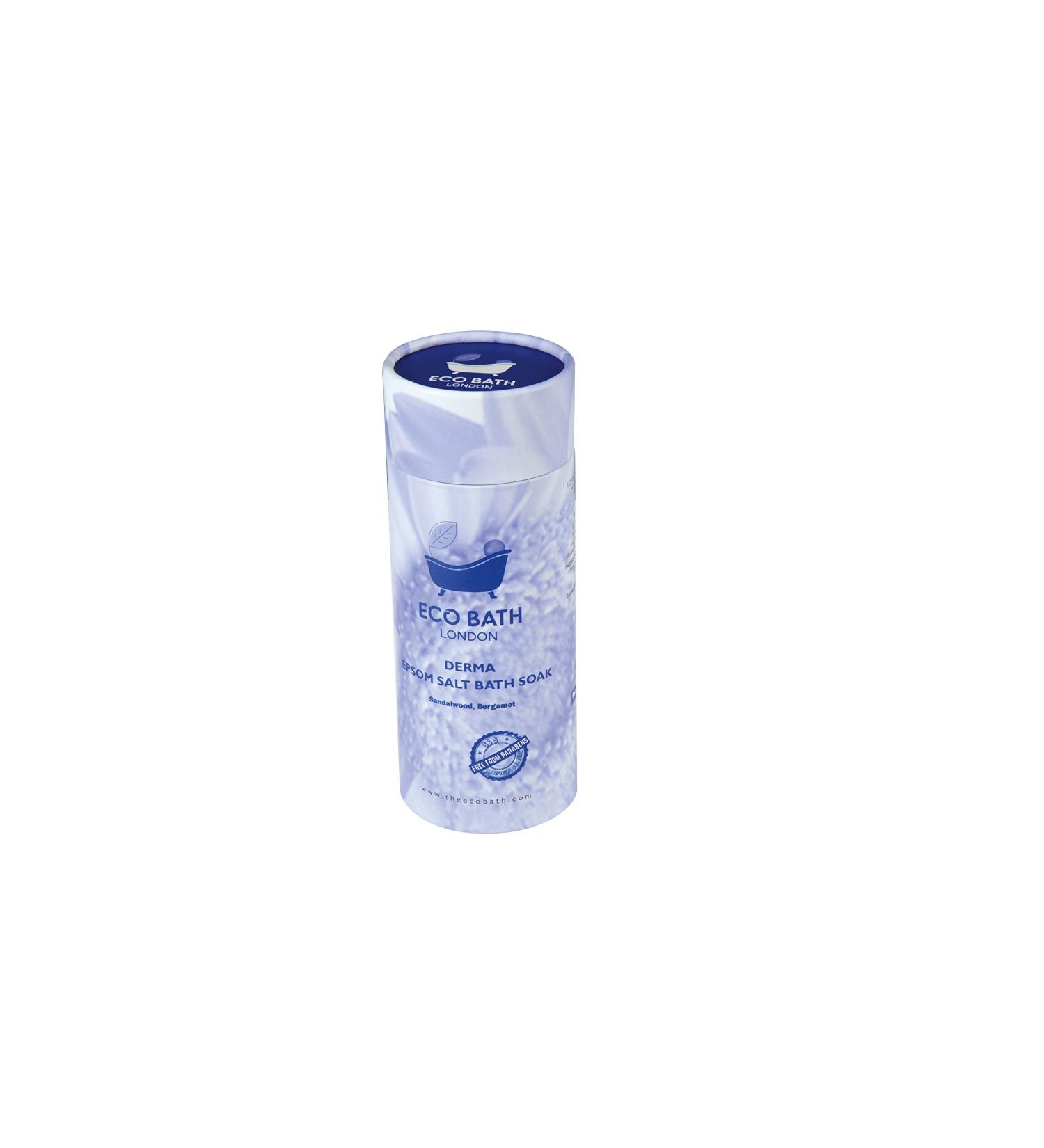 Eco Bath London Derma Epsom Salt Bath Soak 1 KG Tube | Sandalwood & Bergamot Essential Oils | Magnesium After Workout Bath Salts - Buy Online on SooperMarket.com