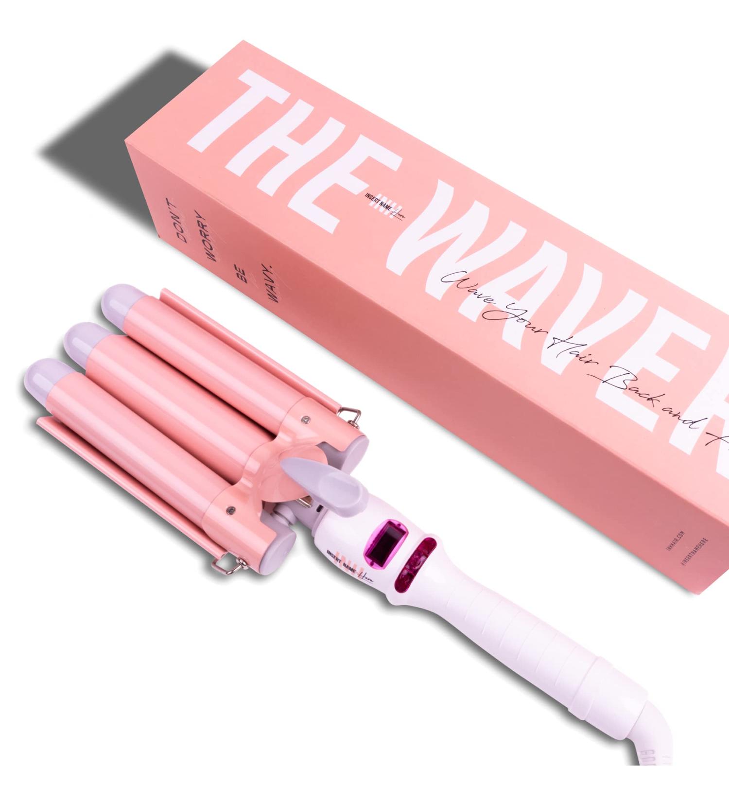 INH Beach Waver Curling Iron 3 Barrel Ceramic Curler Wand - 25mm | Digital Temp Control & Rotating Cord | For Thick & Long Hair - Buy Online on SooperMarket.com