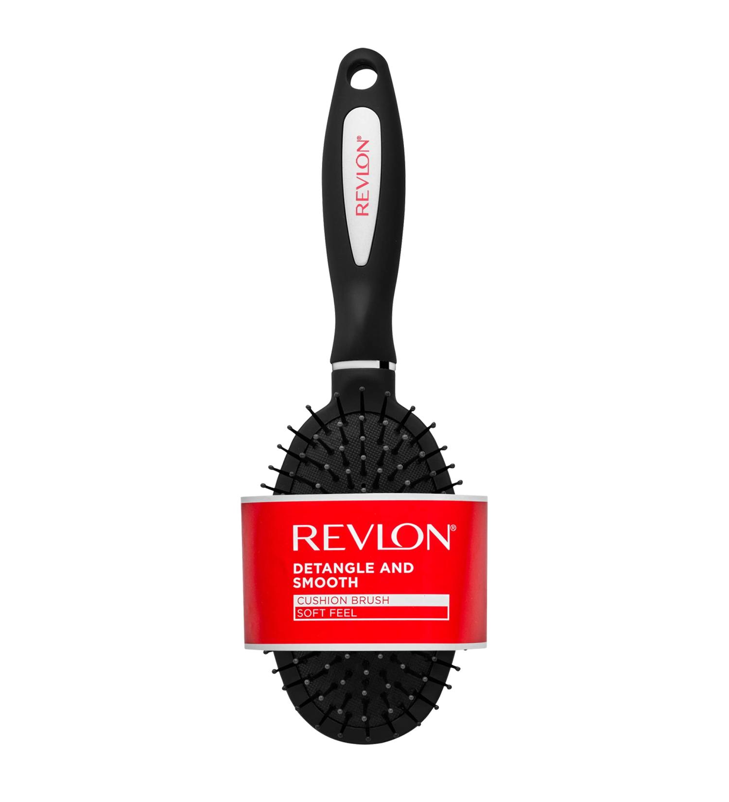 REVLON Detangle & Smooth Black Cushion Hair Brush - Gentle and Effective Hair Detangling - Buy Online on SooperMarket.com