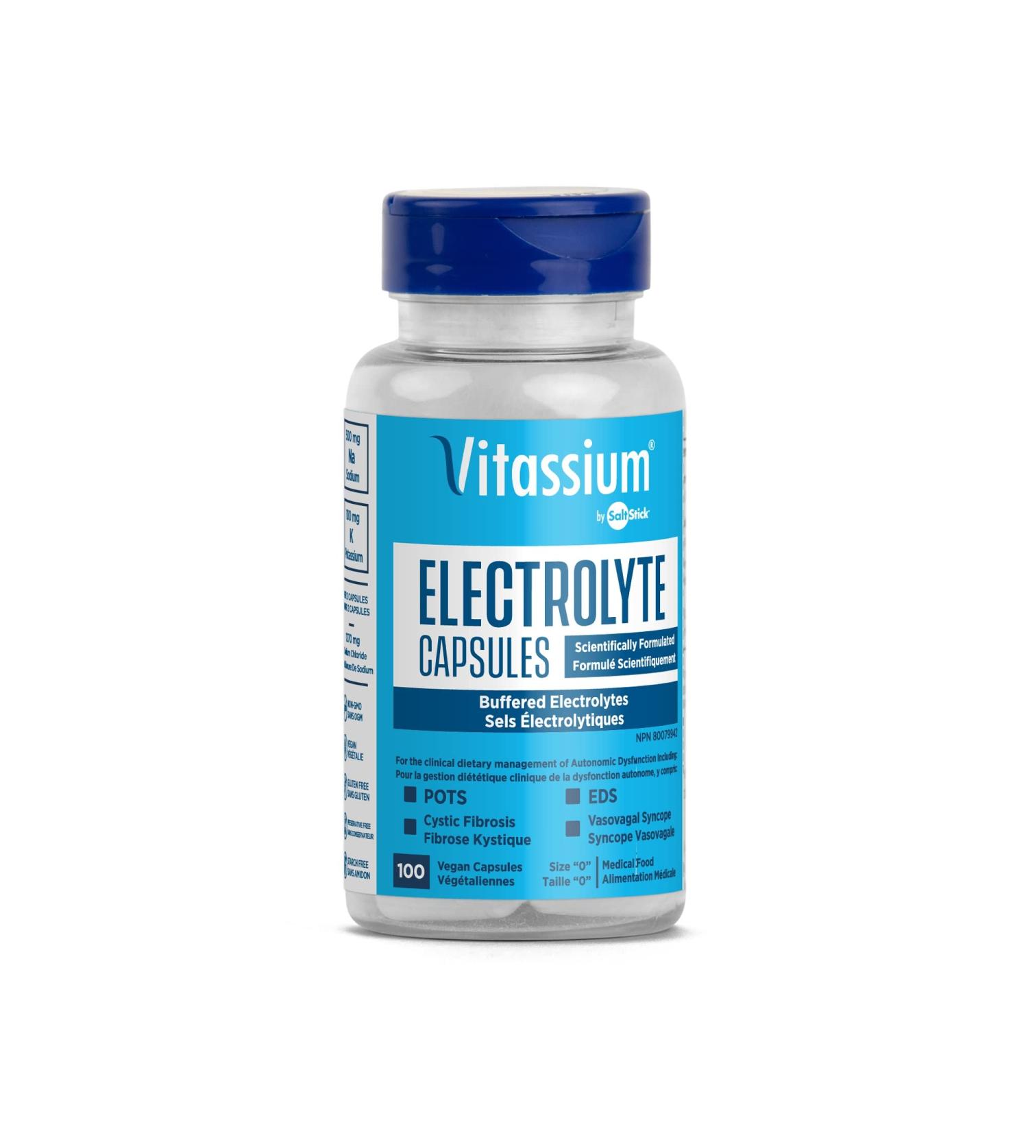 SaltStick Vitassium Buffered Electrolyte Salts Capsules Dietary Supplement 100 count bottle - Buy Online on SooperMarket.com