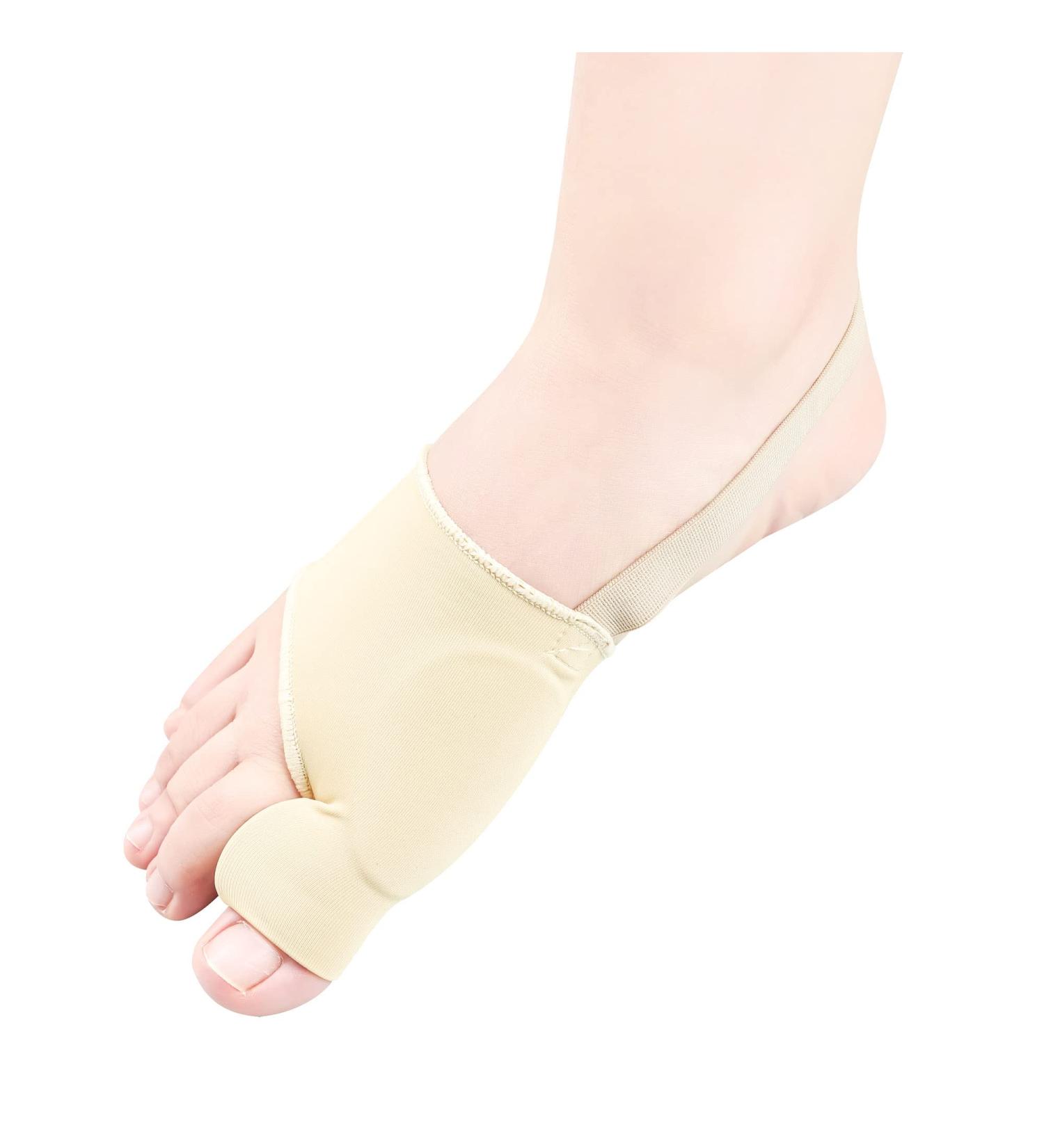 DYKOOK Bunion Corrector & Big Toe Straightener with Heel Strap for Pain Relief - 1 Pair Split Toe Separator for Hallux Valgus Corrector - Non-slip Bunion Protector - Beige (Small) - Buy Online on SooperMarket.com
