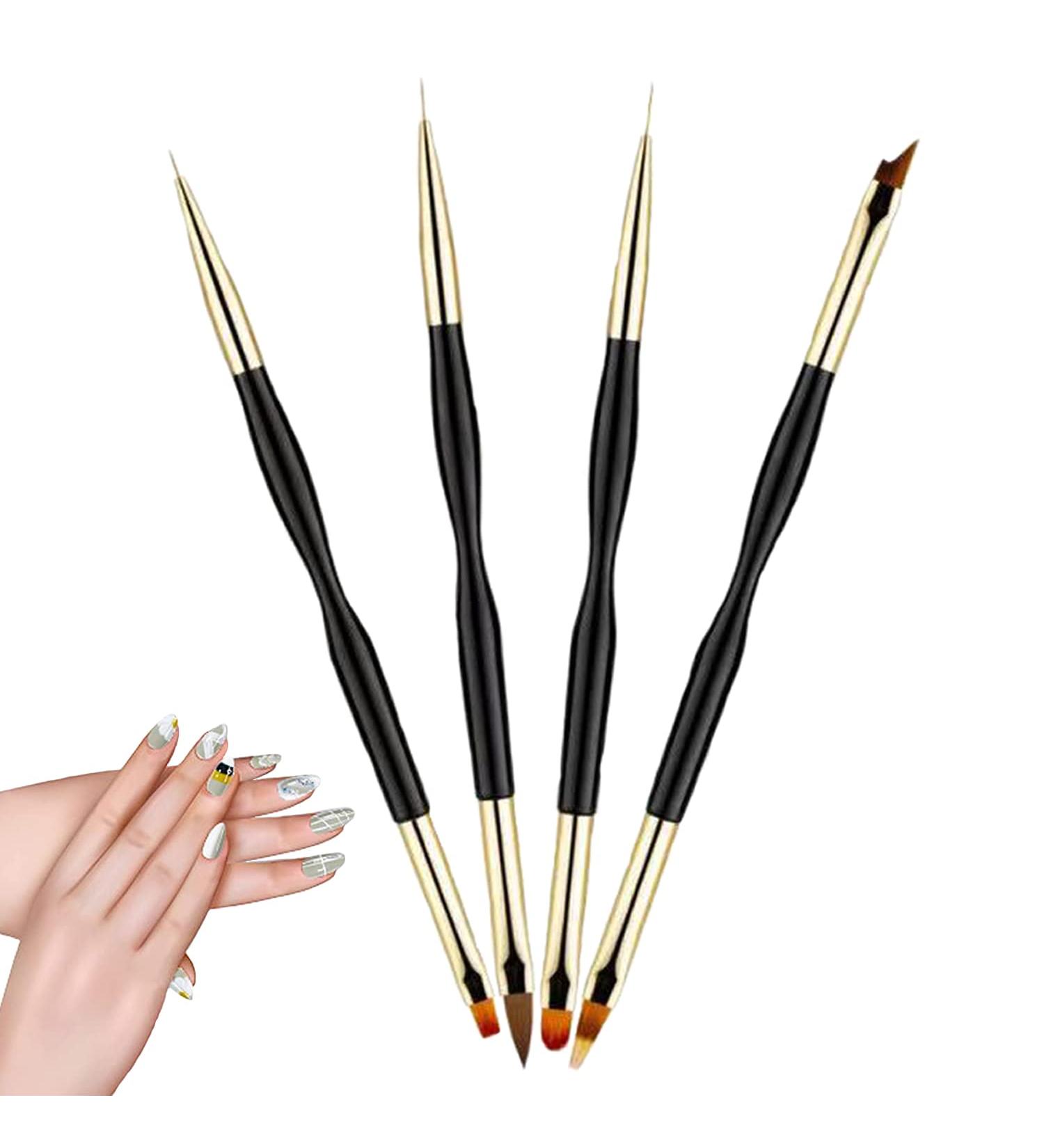 4pcs UV Gel Nail Brush Set - Professional Nail Art Brushes for Home | Gel Brush & Nail Accessories - Buy Online on SooperMarket.com