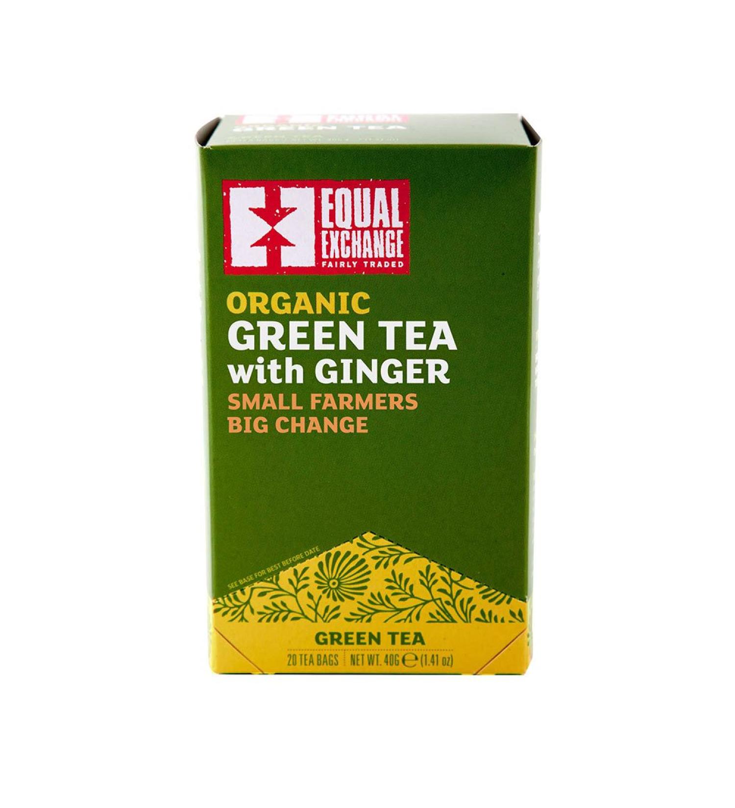 Buy Equal Exchange Organic Green Tea with Ginger - 20 Tea Bags (1.05 oz) | Premium Quality & Flavor - Buy Online on SooperMarket.com
