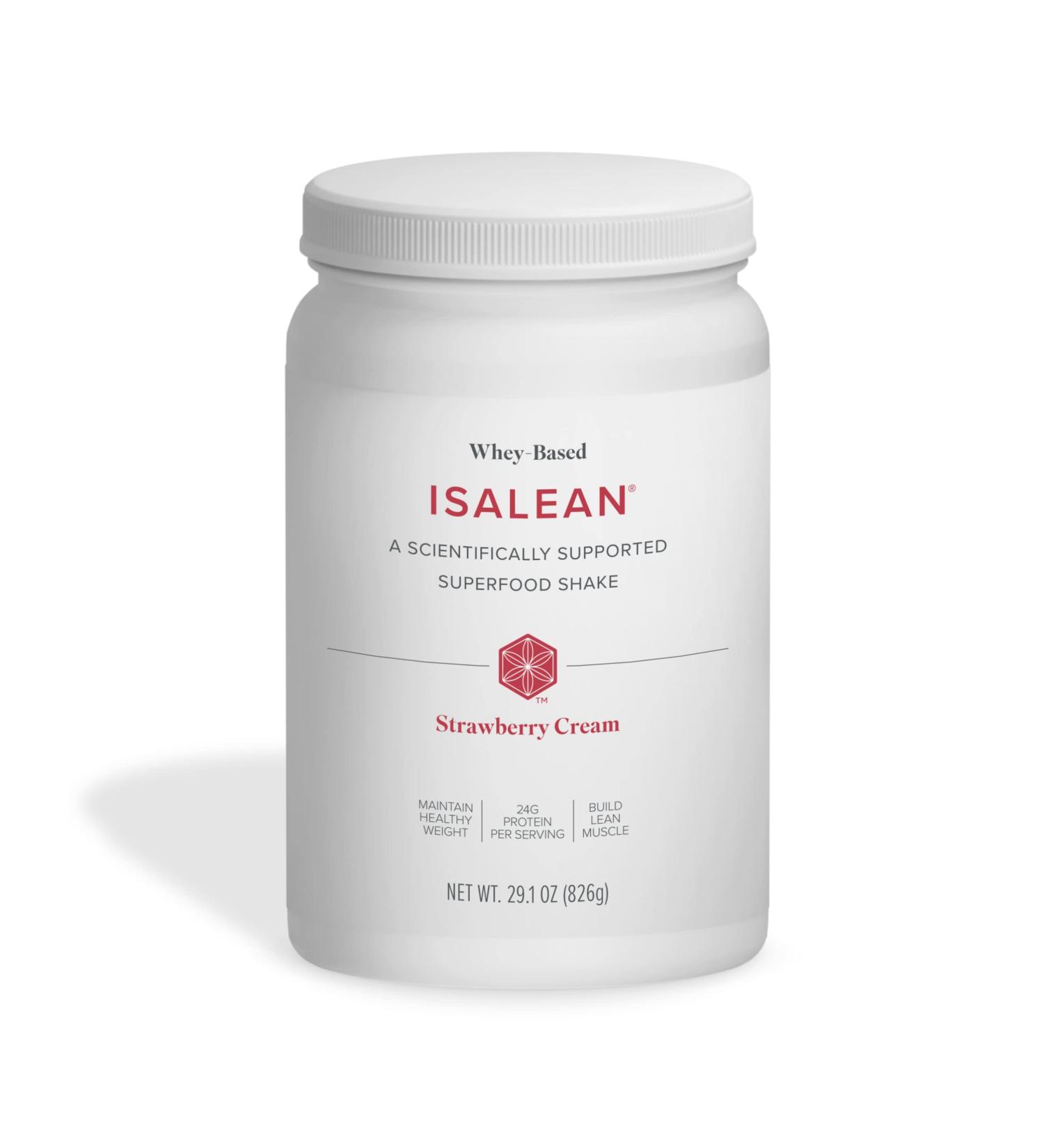 Isagenix IsaLean Shake - Superfood Meal Replacement for Healthy Weight & Lean Muscle Growth - 826g - Strawberry Cream - Buy Online on SooperMarket.com