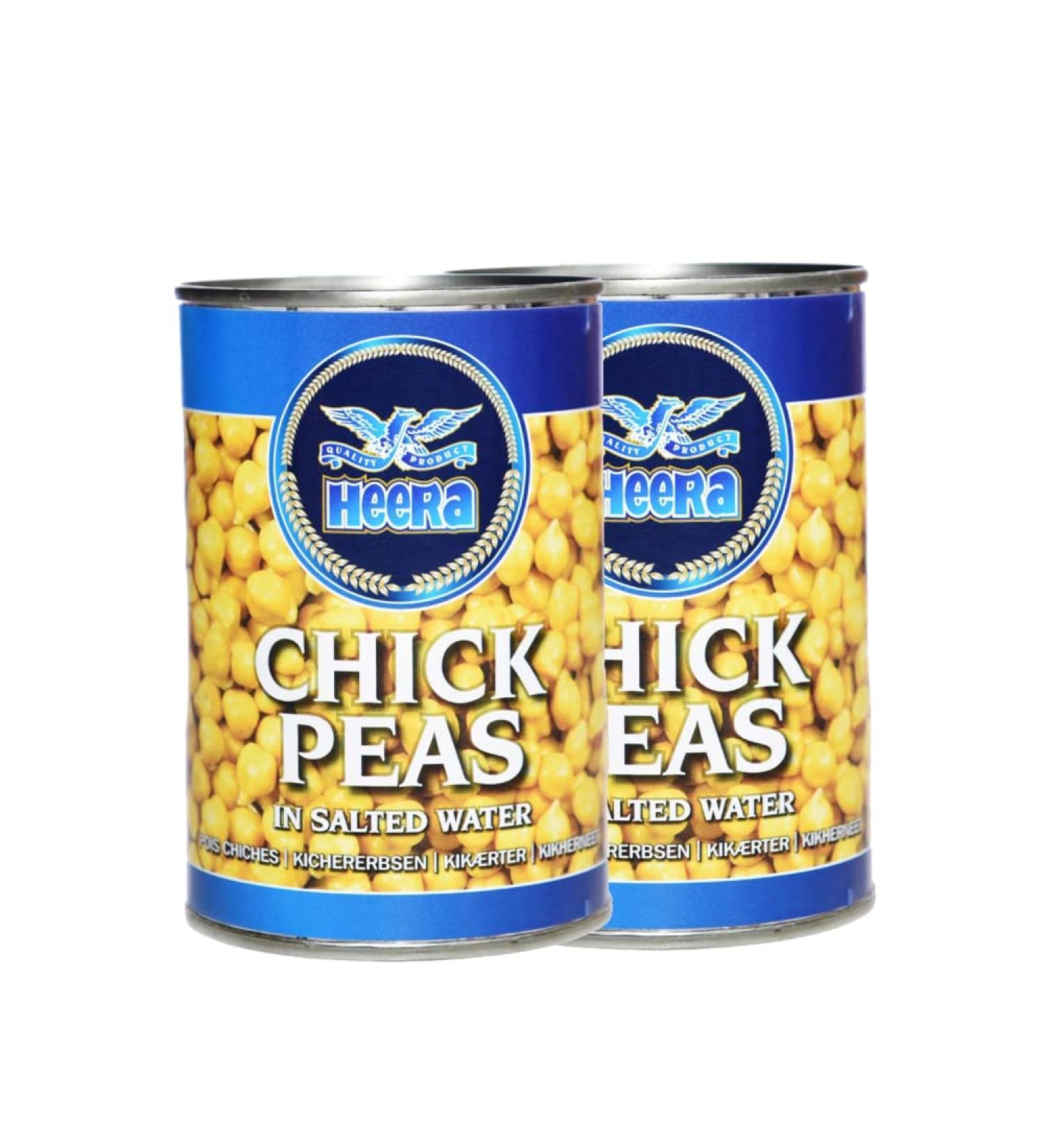 Heera Boiled Chickpeas | 400G | Chickpeas in Salted Water | White Kala Chana | High Protein | Vegan |Ready to Cook | Indian Origin (Pack of 2) Pack 2