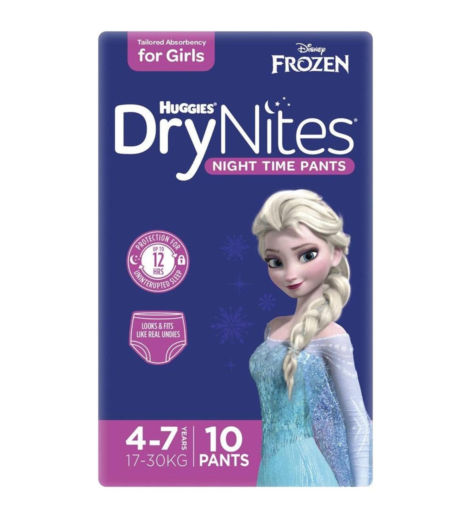 Huggies Drynites Baby Girl Sleep Briefs - Absorbent Size M (17-30 kg) | 10 Pack - Shop Internationally! - Buy Online on SooperMarket.com
