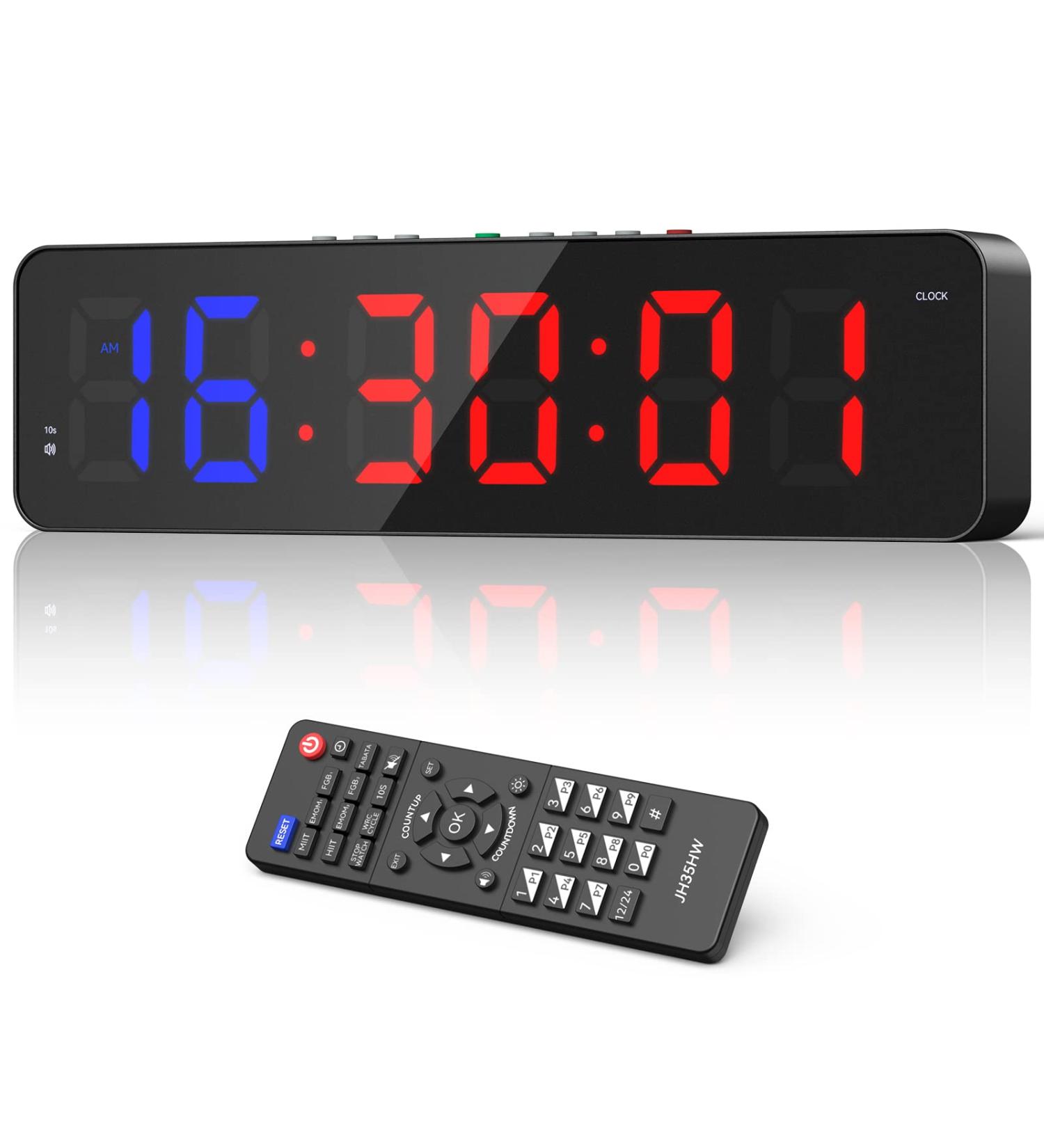 Seesii 13 Inch Gym Timer with Remote - Customizable Interval Workout Clock for HIIT, Crossfit, and Home Gym - Buy Online on SooperMarket.com
