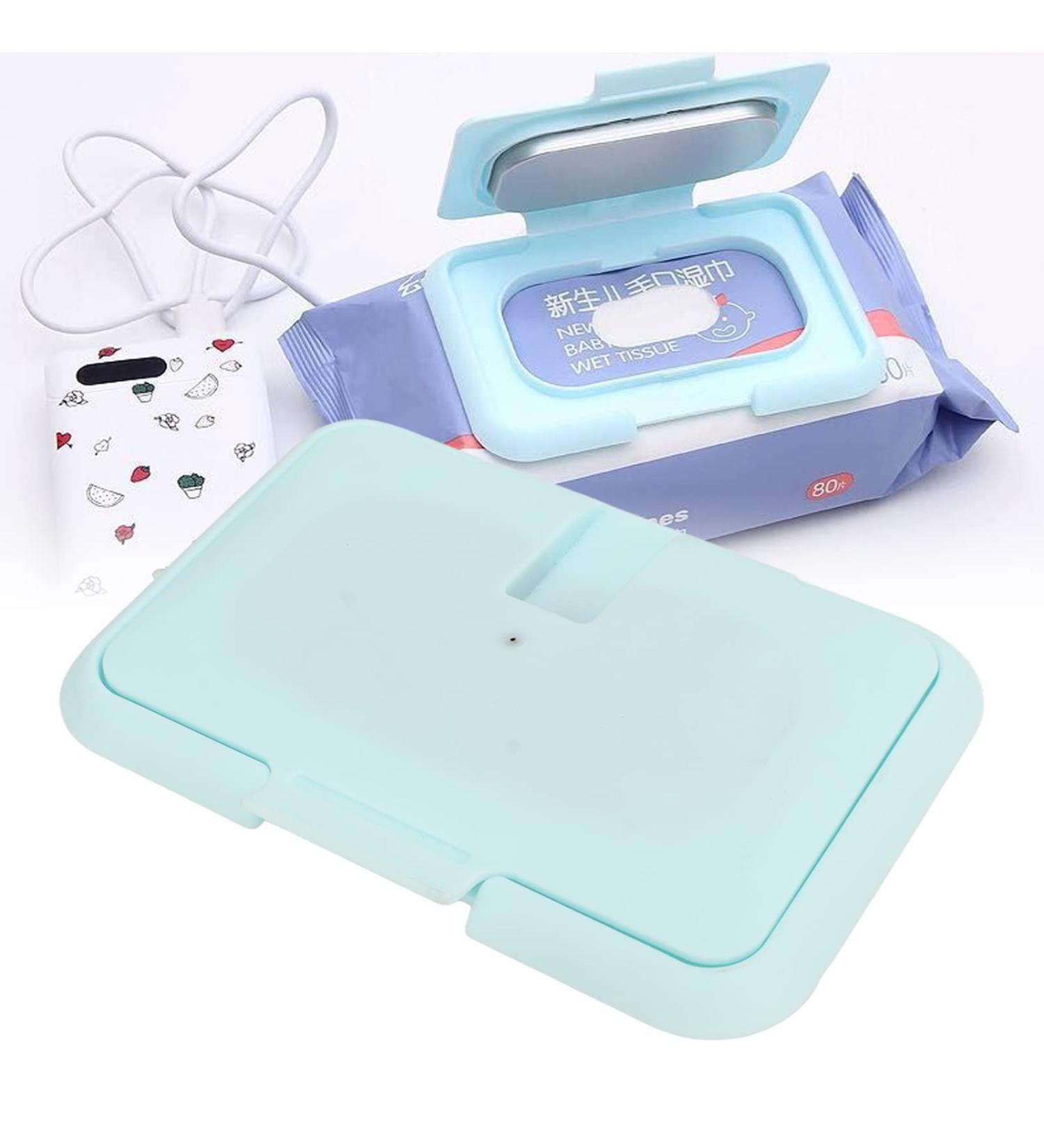 Portable Baby Wet Wipe Warmer | Constant Temperature Towel Dispenser for Newborns - Light Blue - Buy Online on SooperMarket.com