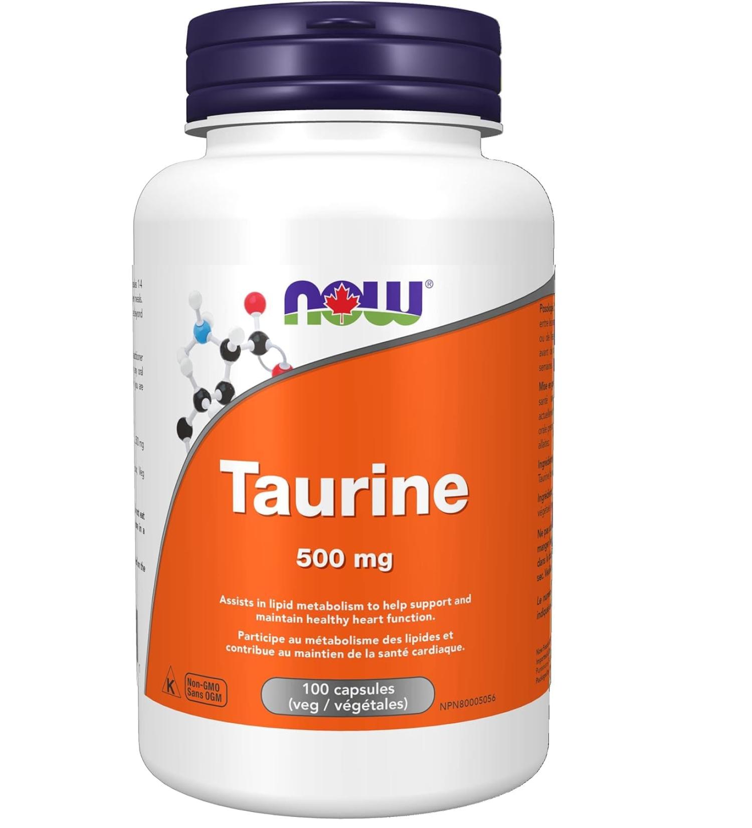 NOW - Taurine 500mg 100 Capsules - Buy Online on SooperMarket.com