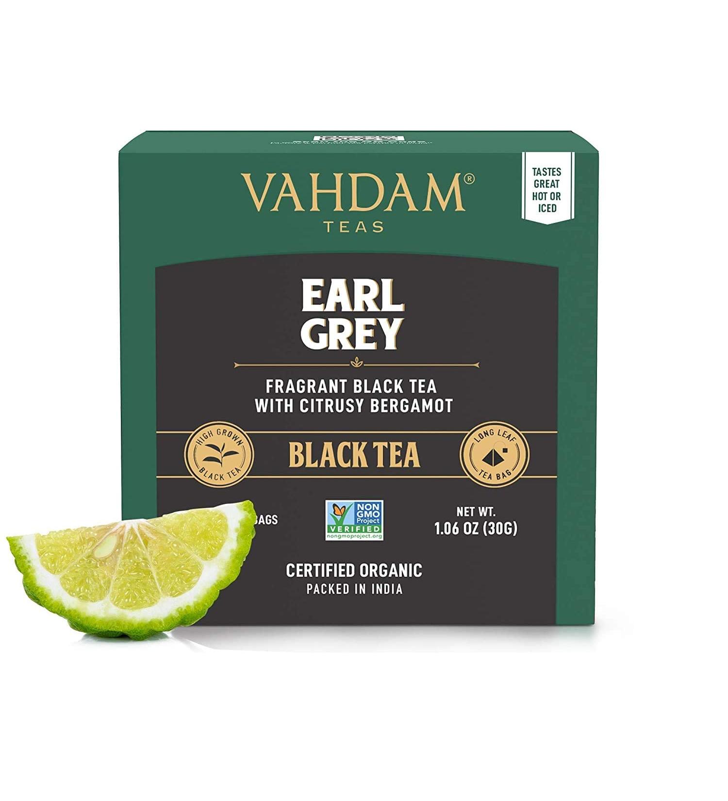 Vahdam Earl Grey Black Tea with Bergamot - 15 Tea Bags (1.06 oz) - Buy Online on SooperMarket.com