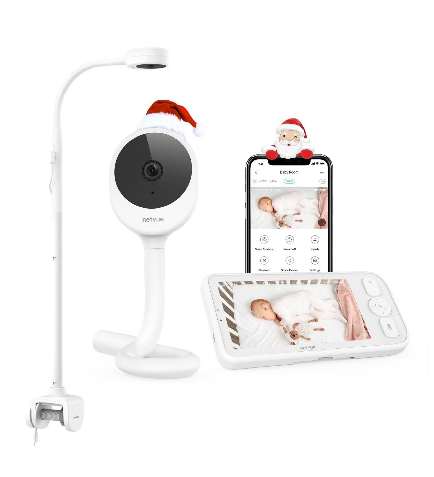 Peekababy Smart Baby Monitor with Camera and Audio | 5'' LCD Screen | Cry Detection | Sleep Analysis | 2-Way Talk | Clear Night Vision | Gift for Baby Shower - White - Buy Online on SooperMarket.com
