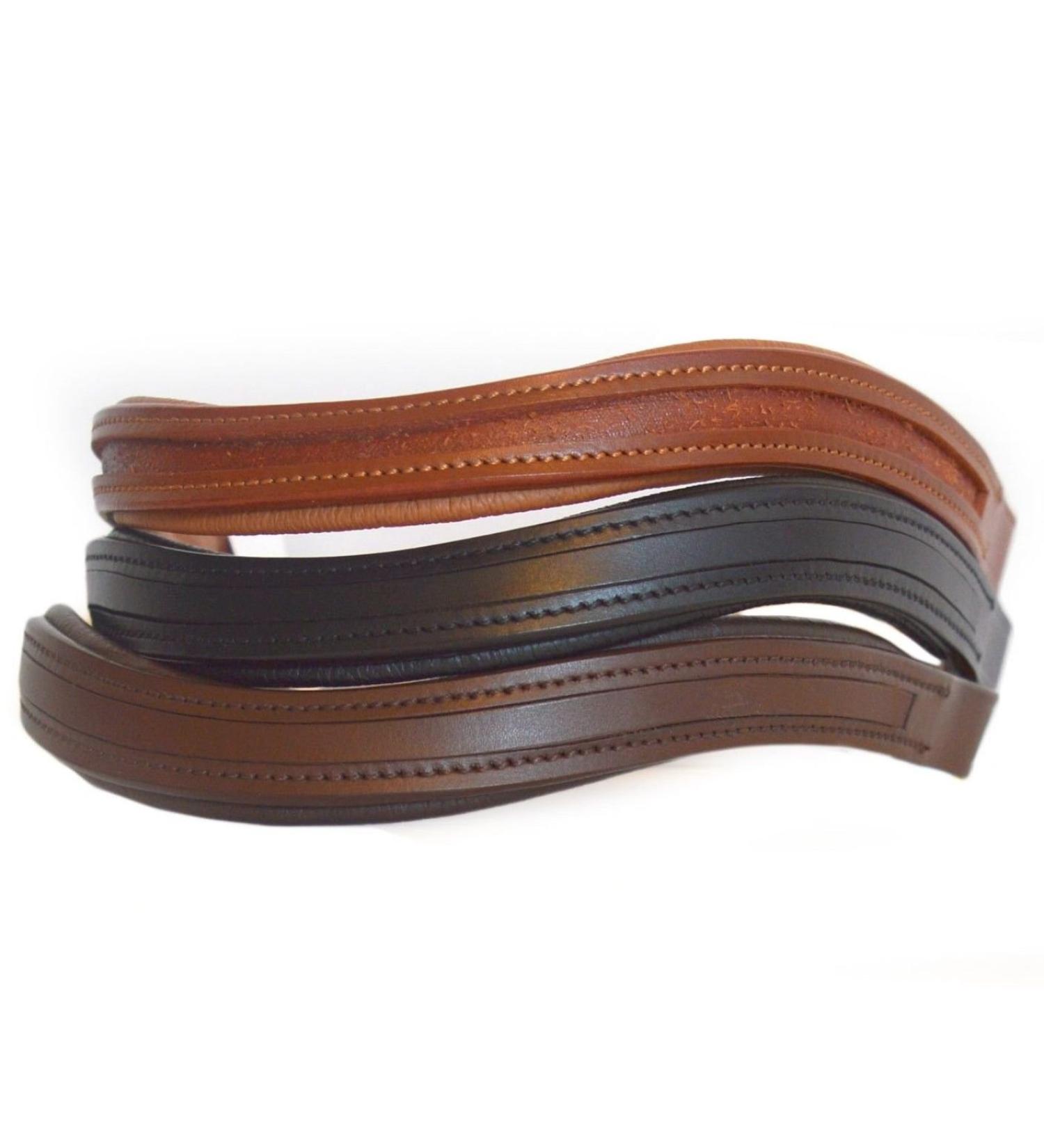 14"/ 15" / 16" / 17" Empty Channel Browbands, Dutch Drop U Shape Black 15"