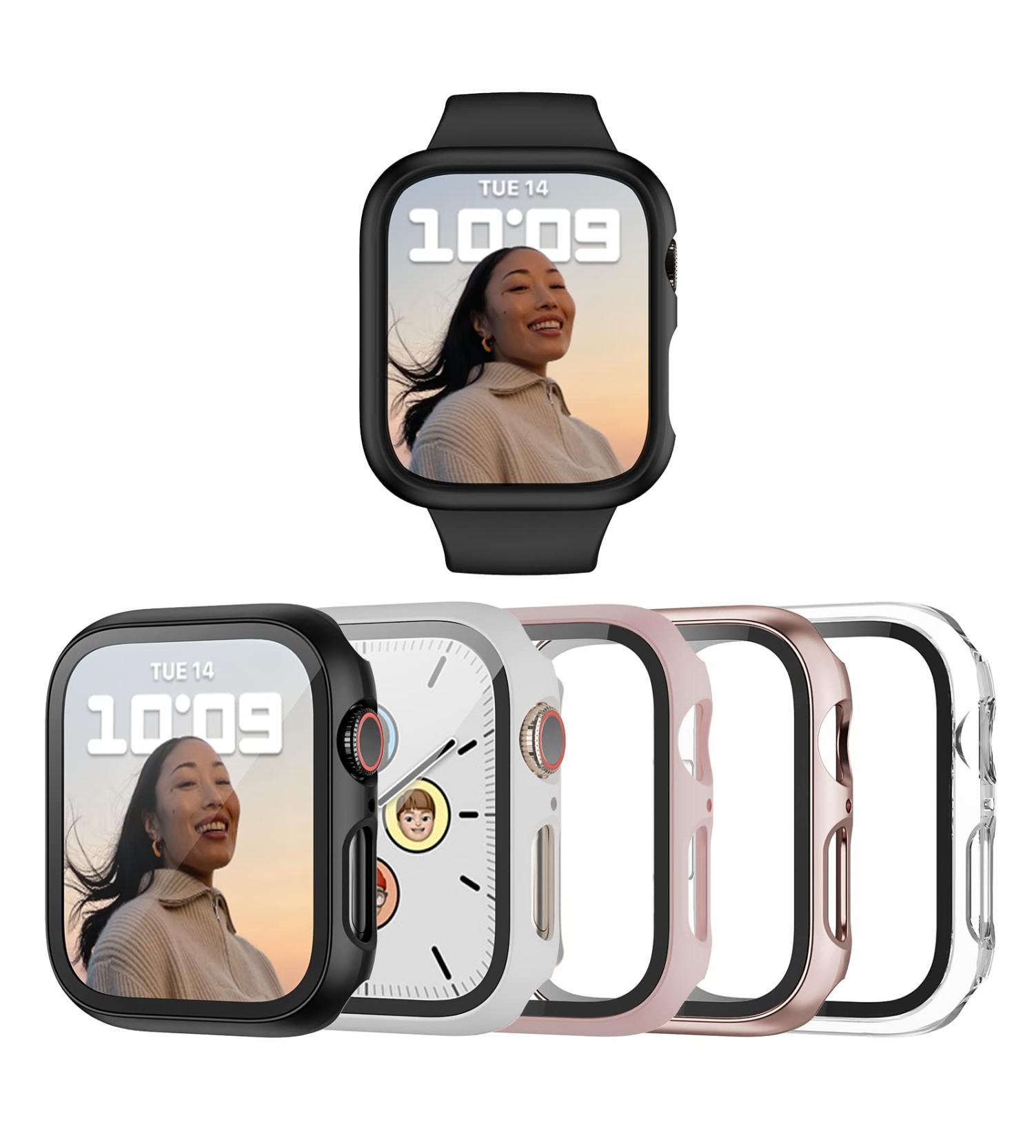 5 Pack Hard PC Case for Apple Watch SE 40mm 2022 Series 6 Series 5 Series 4 with Tempered Glass Screen Protector Haojavo Ultra-Thin Scratch Resistant Bumper Protective Cover for iWatch Accessories black/rosegold/clear/pink/white 40mm - Buy Online on SooperMarket.com