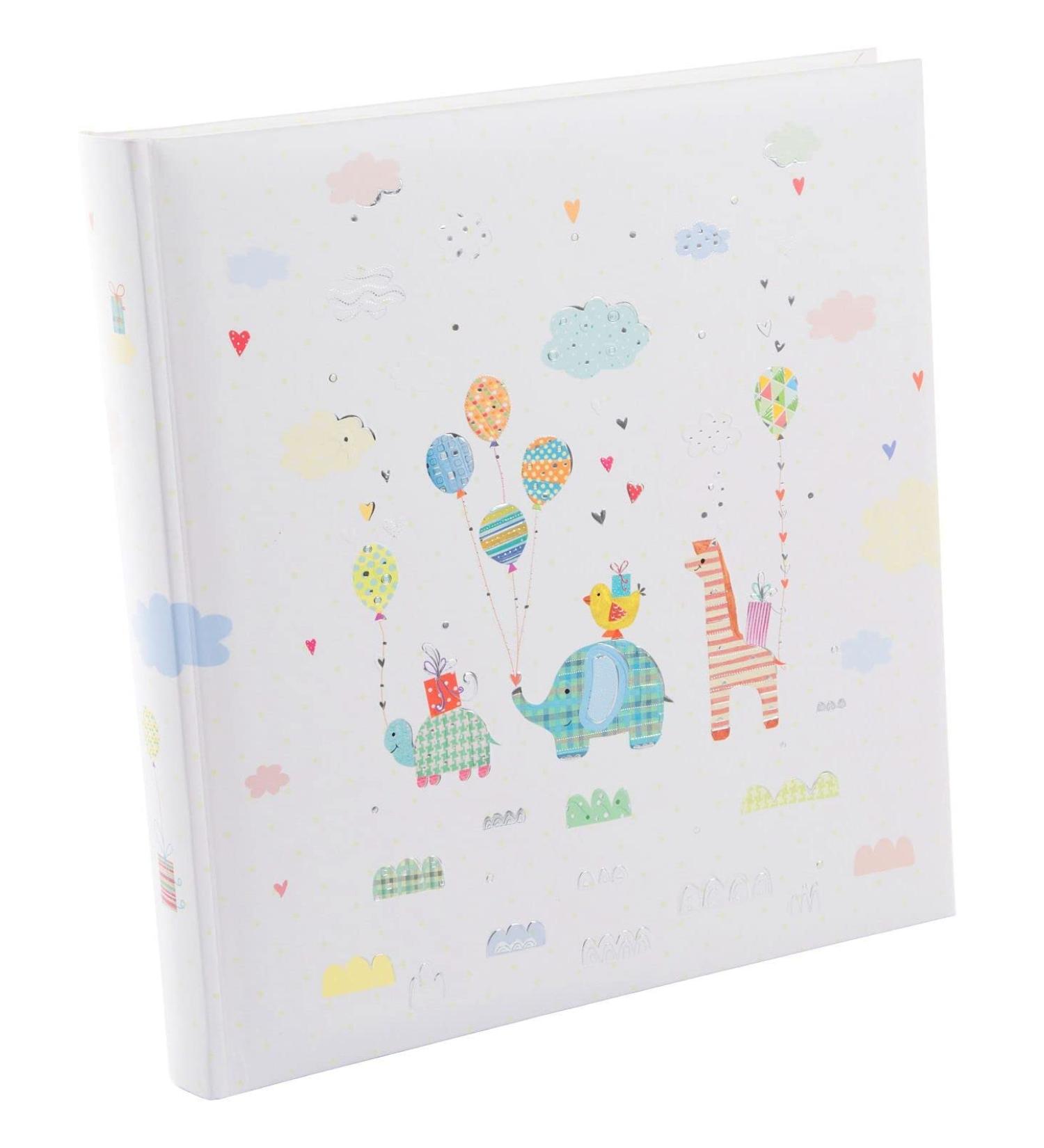 Goldbuch 15 469 Baby Album - Animal Parade Photo Book 30x31 cm 58 Blank Pages Illustrated Cover with Silver Embossing Unisex Design - Buy Online on SooperMarket.com