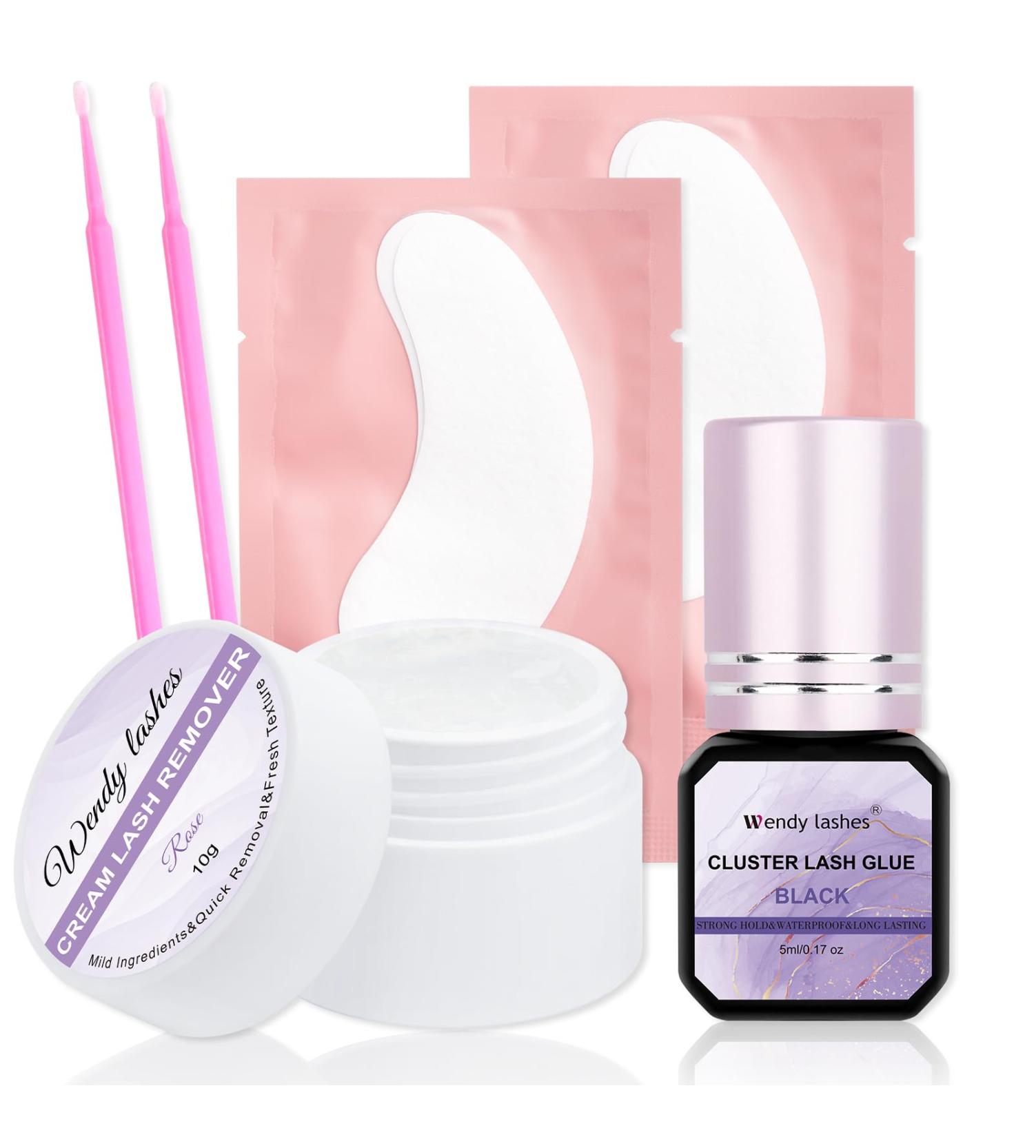 Buy Lash Cluster Glue & Remover Kit - Strong Clear Glue & Safe Cream Remover for DIY Lash Extensions | Fast No Residual Shipping Worldwide - Buy Online on SooperMarket.com