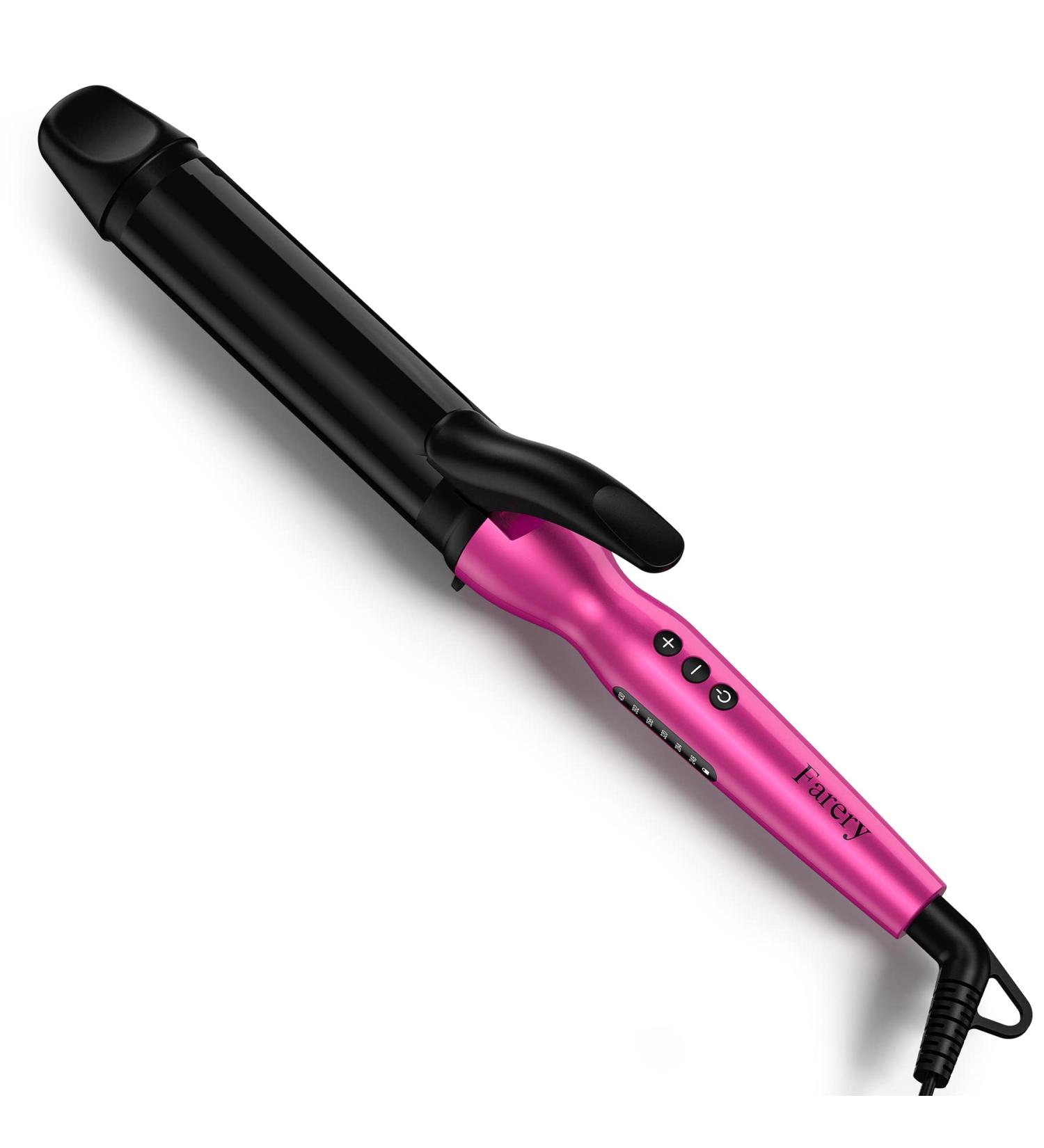 Farery 1.5 Inch Tourmaline Ceramic Curling Iron for Big Curls | Keratin & Argan Oil Infused | 6 Adjustable Temp Settings | Auto Shut-Off | Dual Voltage - Buy Online on SooperMarket.com