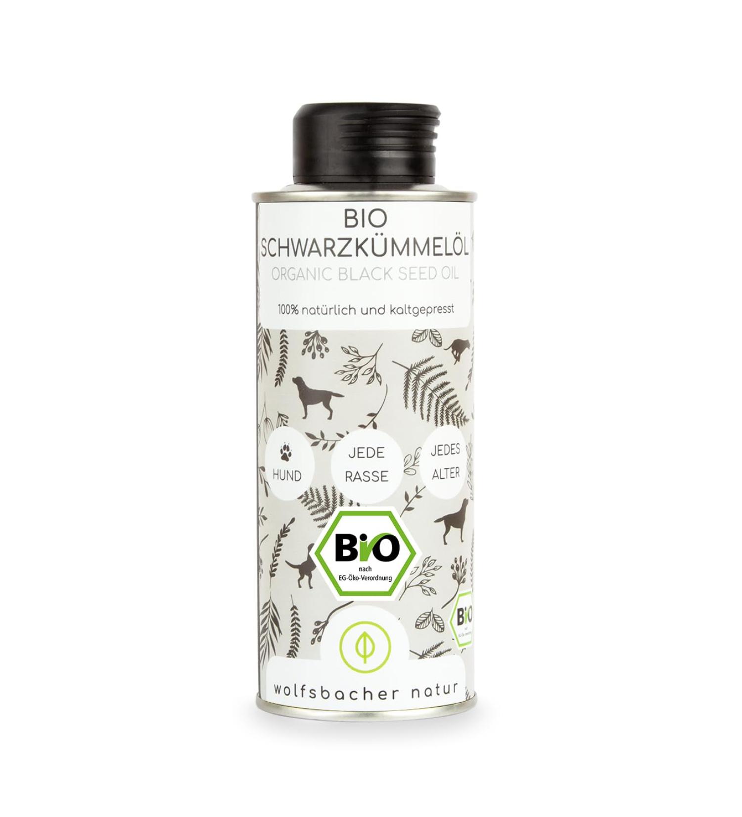Organic black cumin oil for dogs 250ml - cold pressed 100% biological cultivation - pure Egyptian black cumin oil (Nigell sativa) de - ko -060