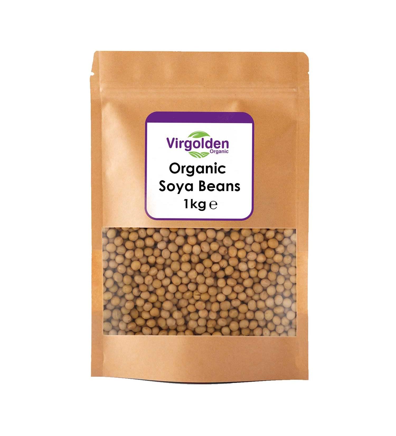 Organic SOYA Beans 1kg by Virgolden Organic - Buy Online on SooperMarket.com